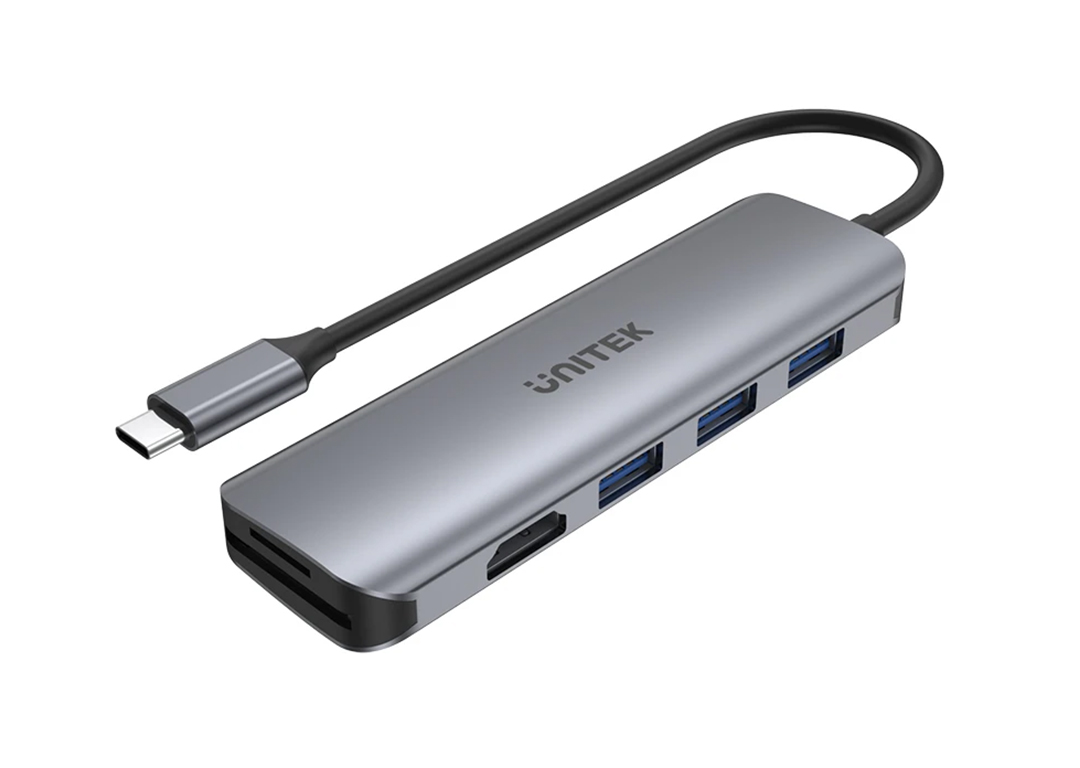 Bộ chuyển đổi 4 cổng Type-C -> USB 3.0 + HDMI + CardReader UNITEK H1107F