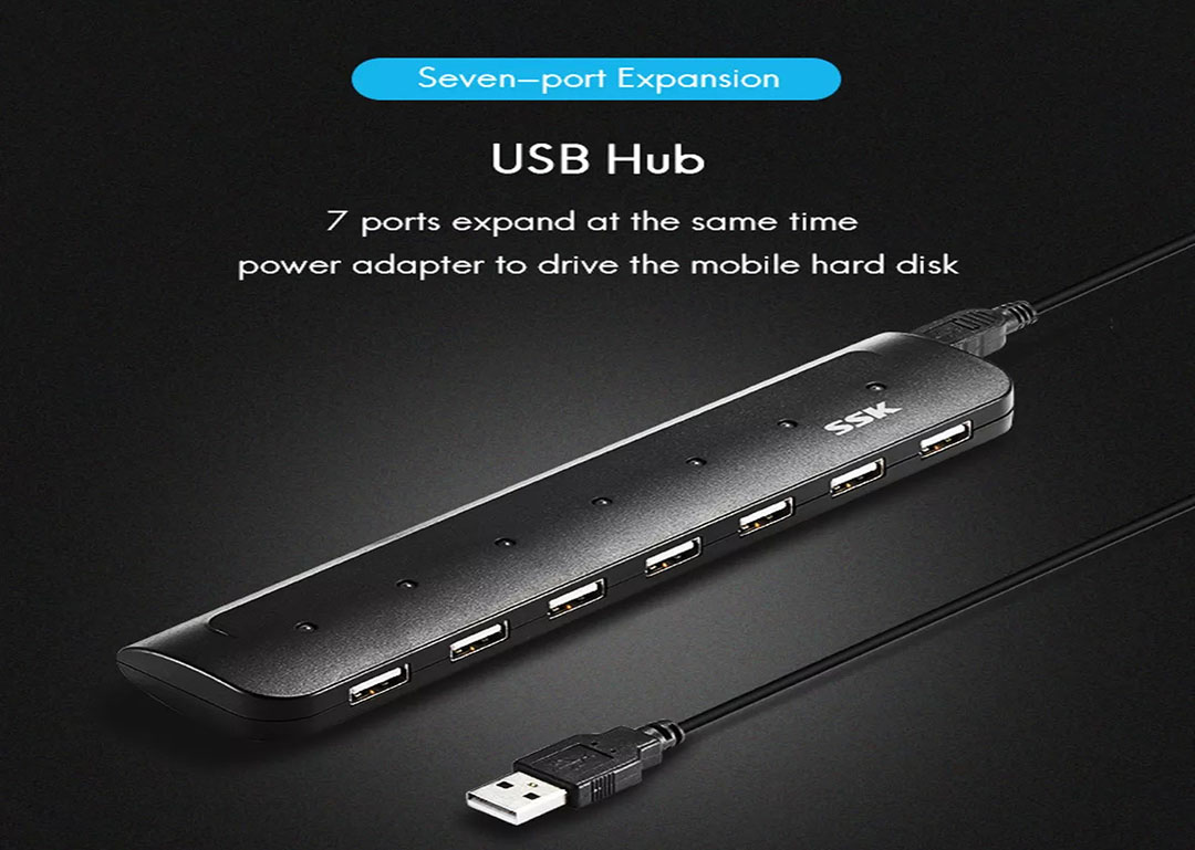 Bộ chia 7 cổng USB 2.0 tốc độ cao SSK SHU033