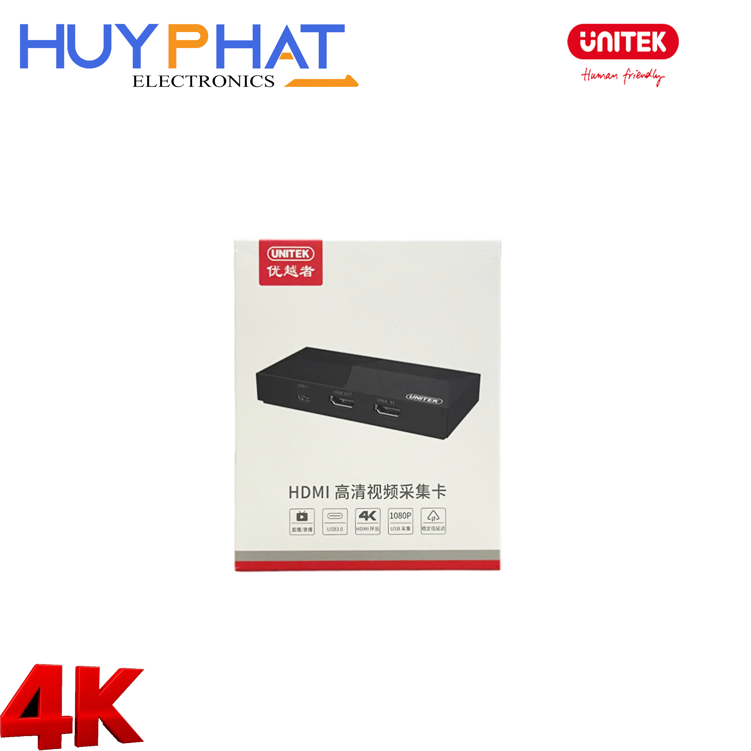 Hub chuyển đổi HDMI2.0 hỗ trợ VideoCapture 4K@60Hz UNITEK V169A