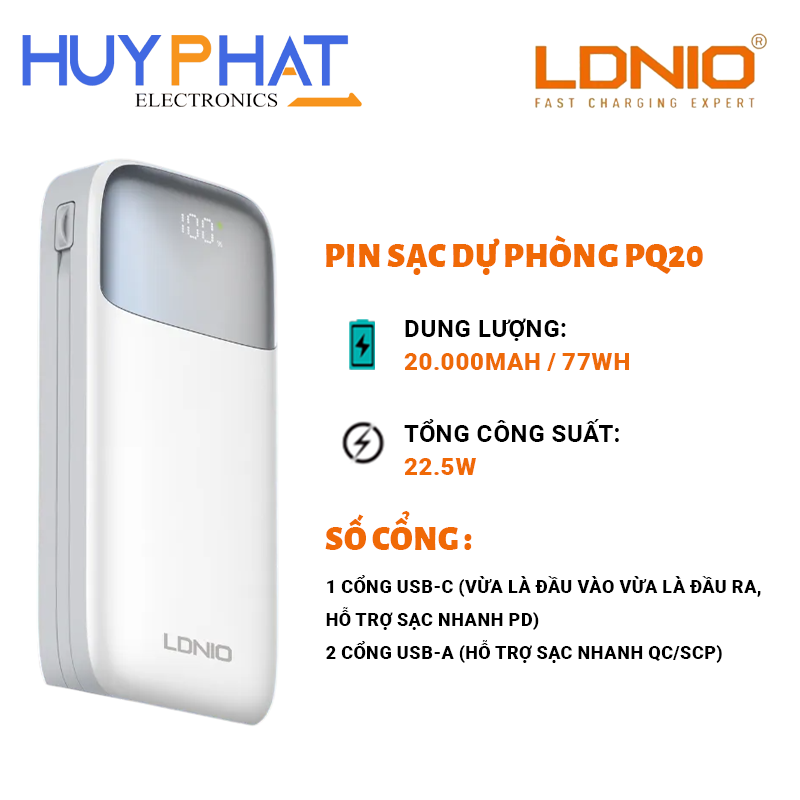 Pin sạc dự phòng LDNIO PQ20