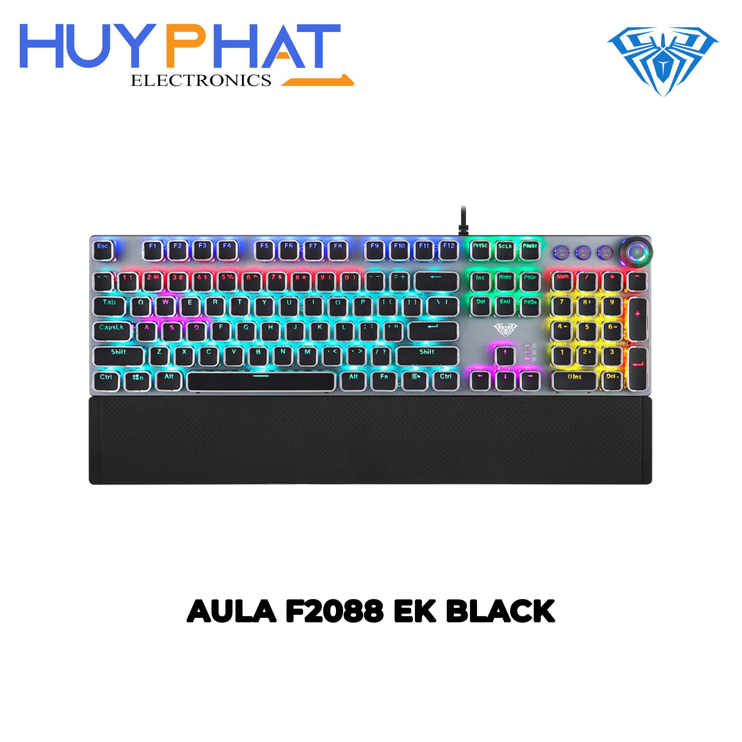 Bàn phím cơ gaming có dây BlueSwitch màu đen F2088 EK AULA