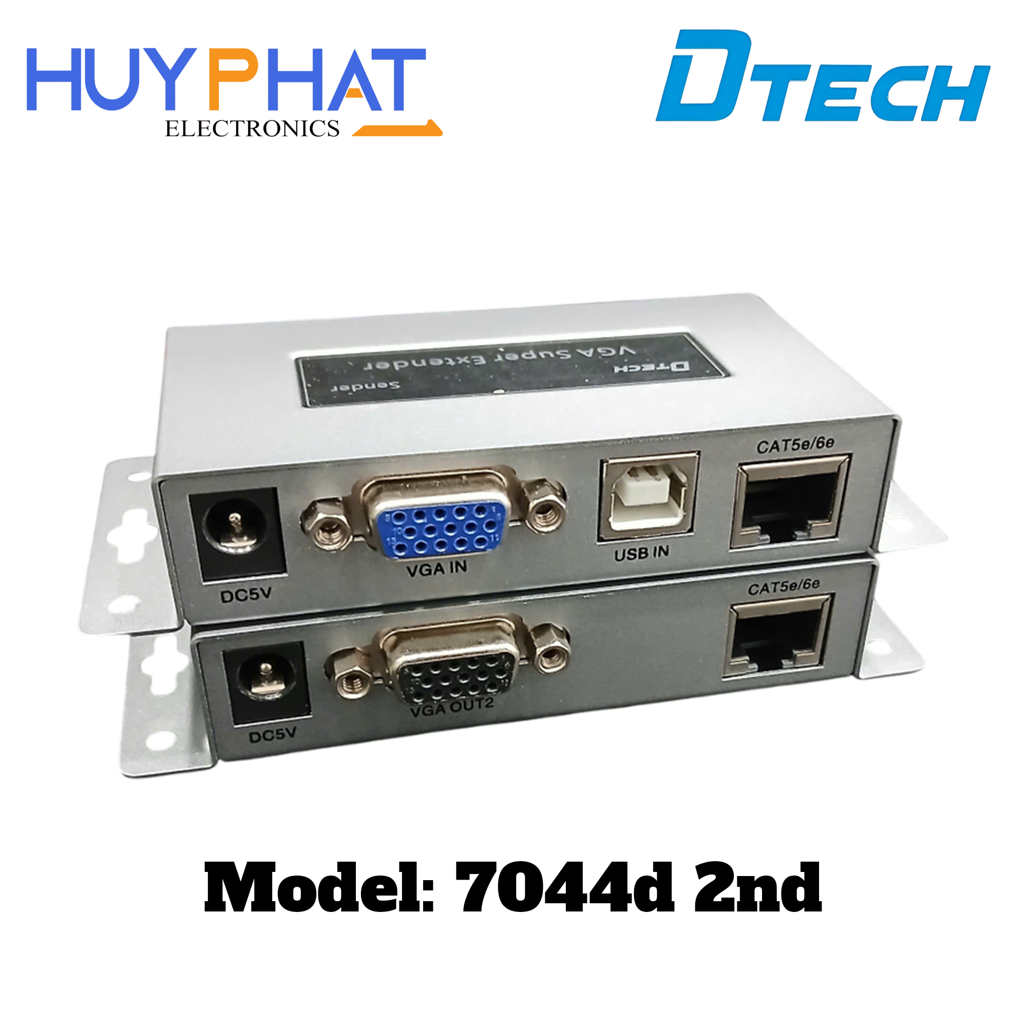 Hộp nối dài VGA->Lan 100 KVM 1-2 DT-7044 2nd DTECH