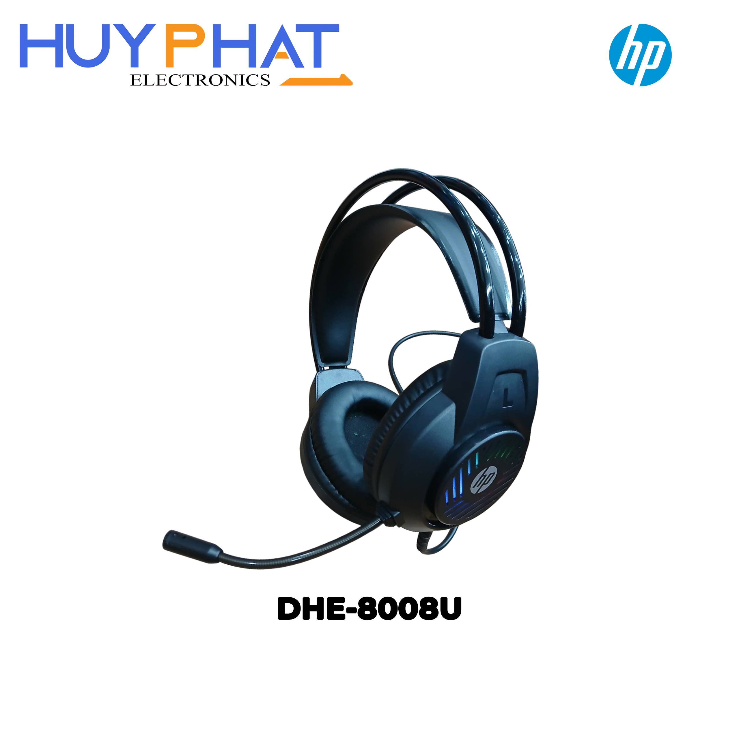 Tai nghe có dây USB LED màu đen HP DHE-8008U