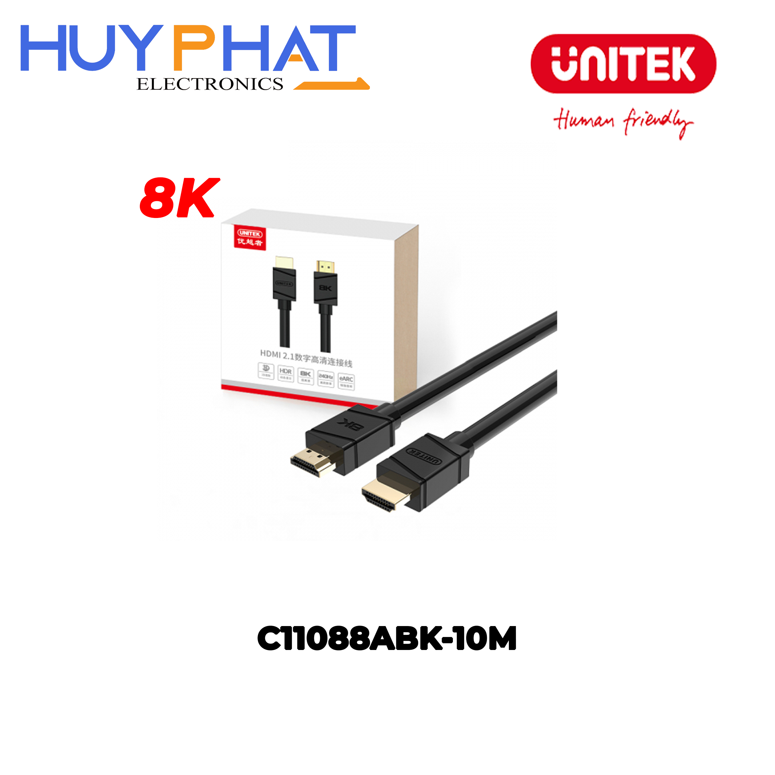 Cáp HDMI2.1 8K@60Hz dài 10M UNITEK C11088ABK-10M