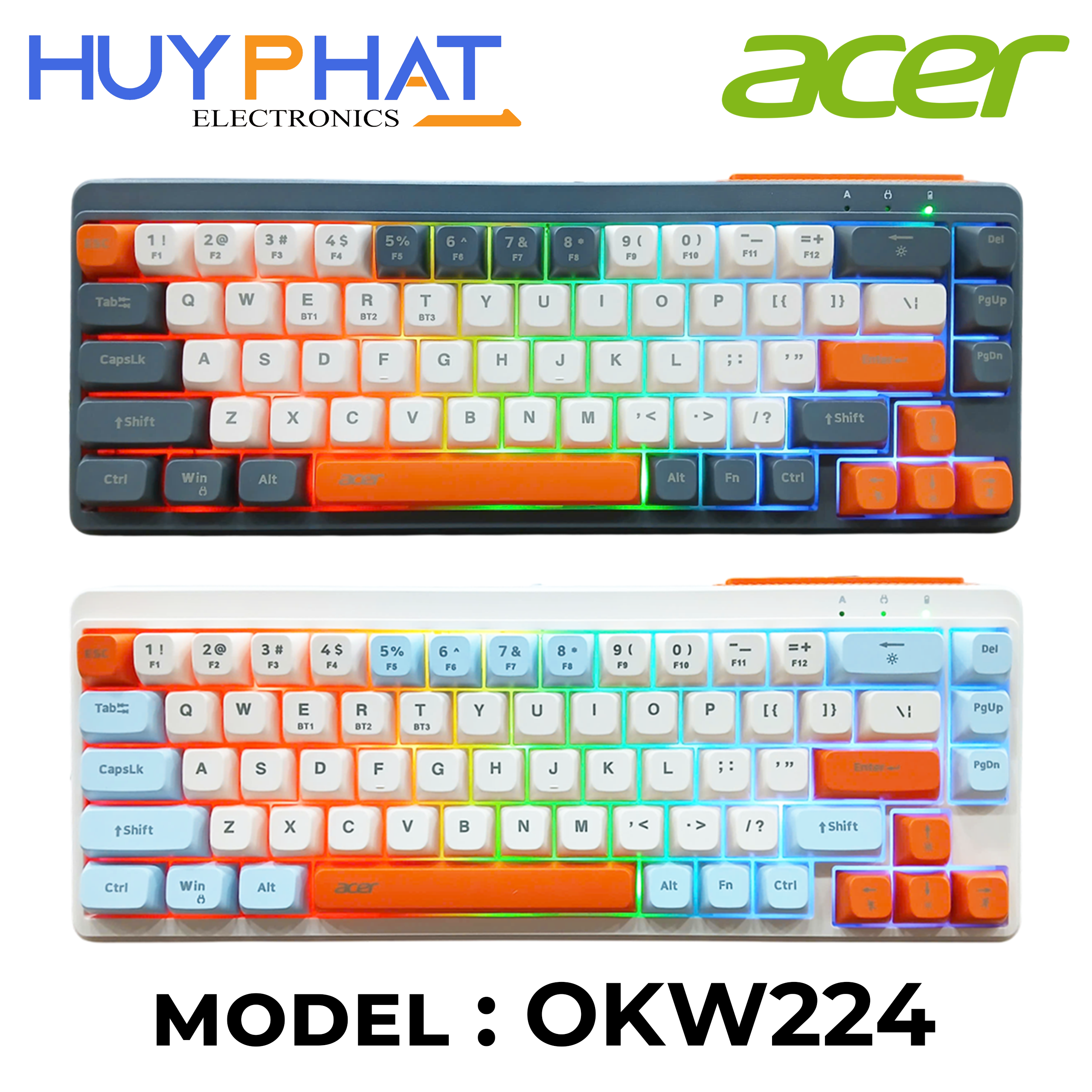 Bàn phím gaming 3 chế độ Acer OKW224