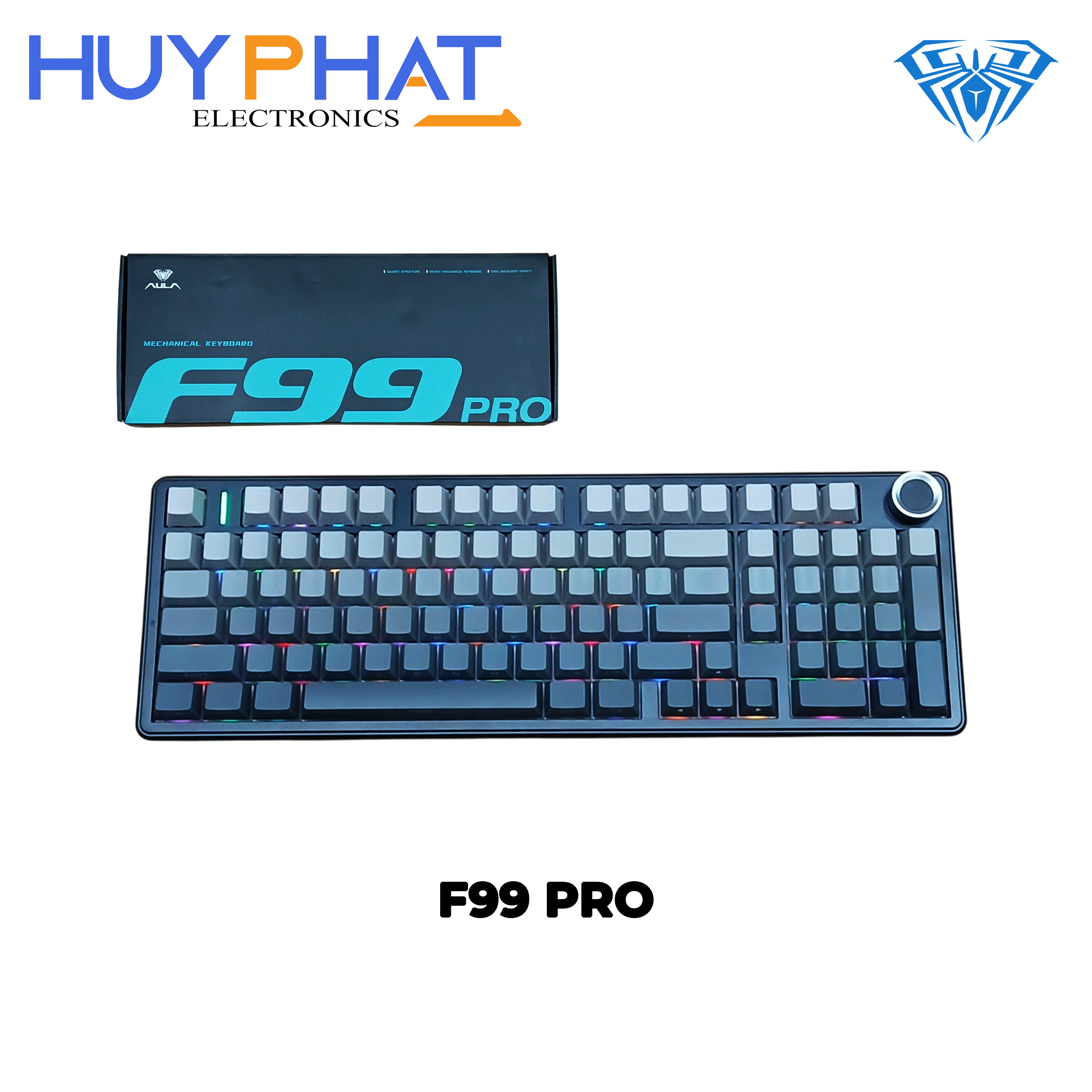 Bàn phím cơ 3 chế độ BT/2.4G/USB RGB Nimbus Switch V3 Gradual Grey AULA F99 PRO