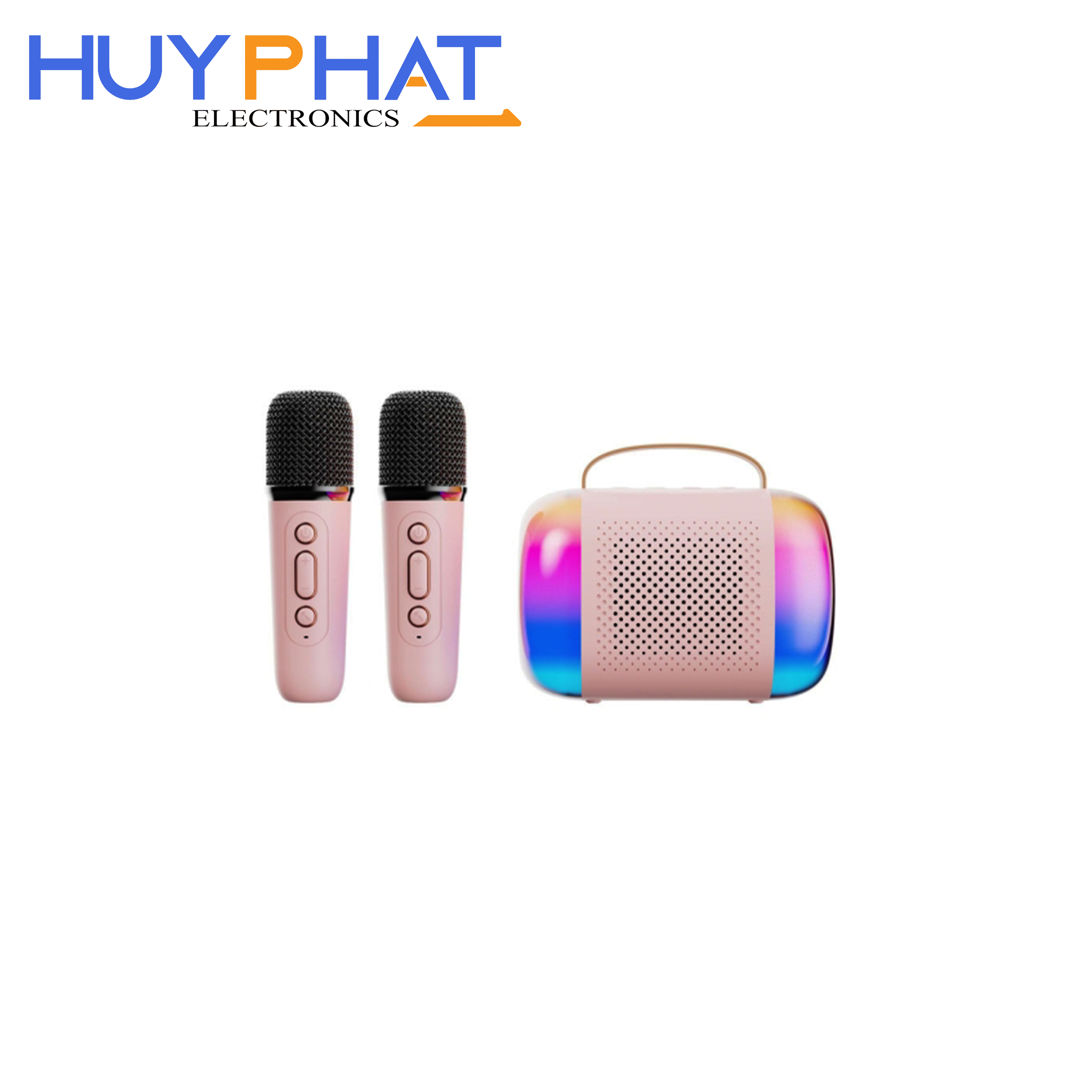 Bộ karaoke không dây màu hồng kèm 2 mic Y5