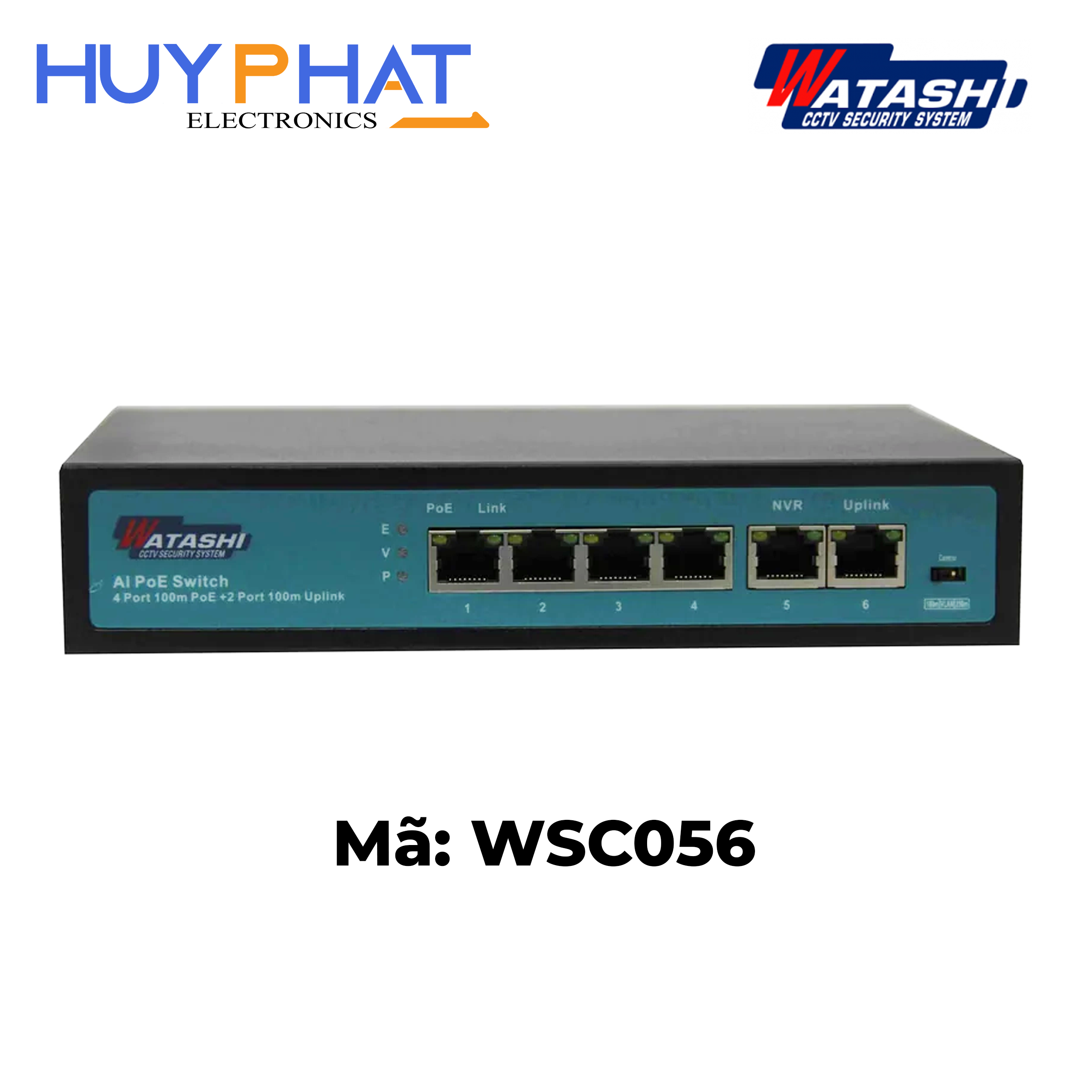 Switch POE 4P 4+2 10/100 WSC056 WATASHI