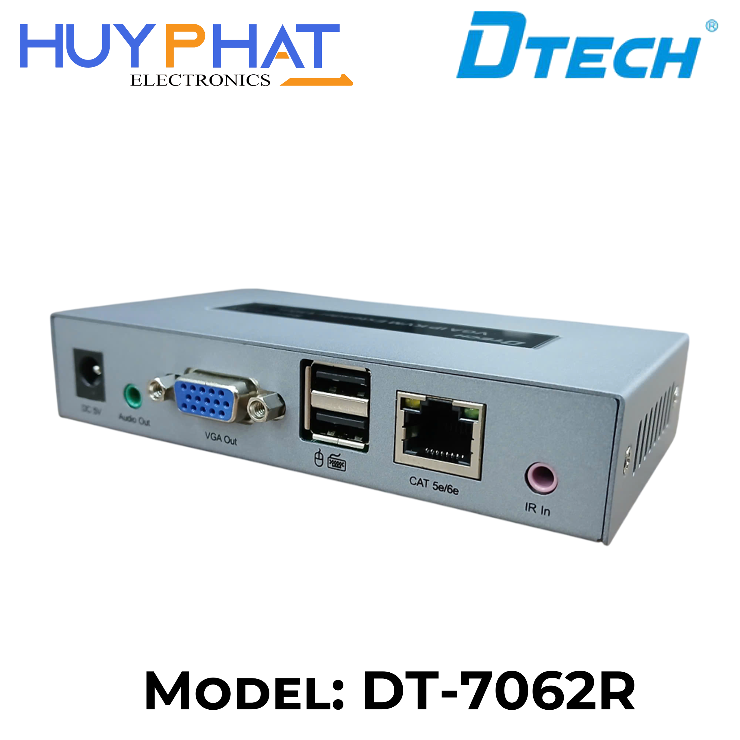 Hộp nối dài VGA + USB KVM + AUDIO -> LAN 150m DTECH DT-7062R