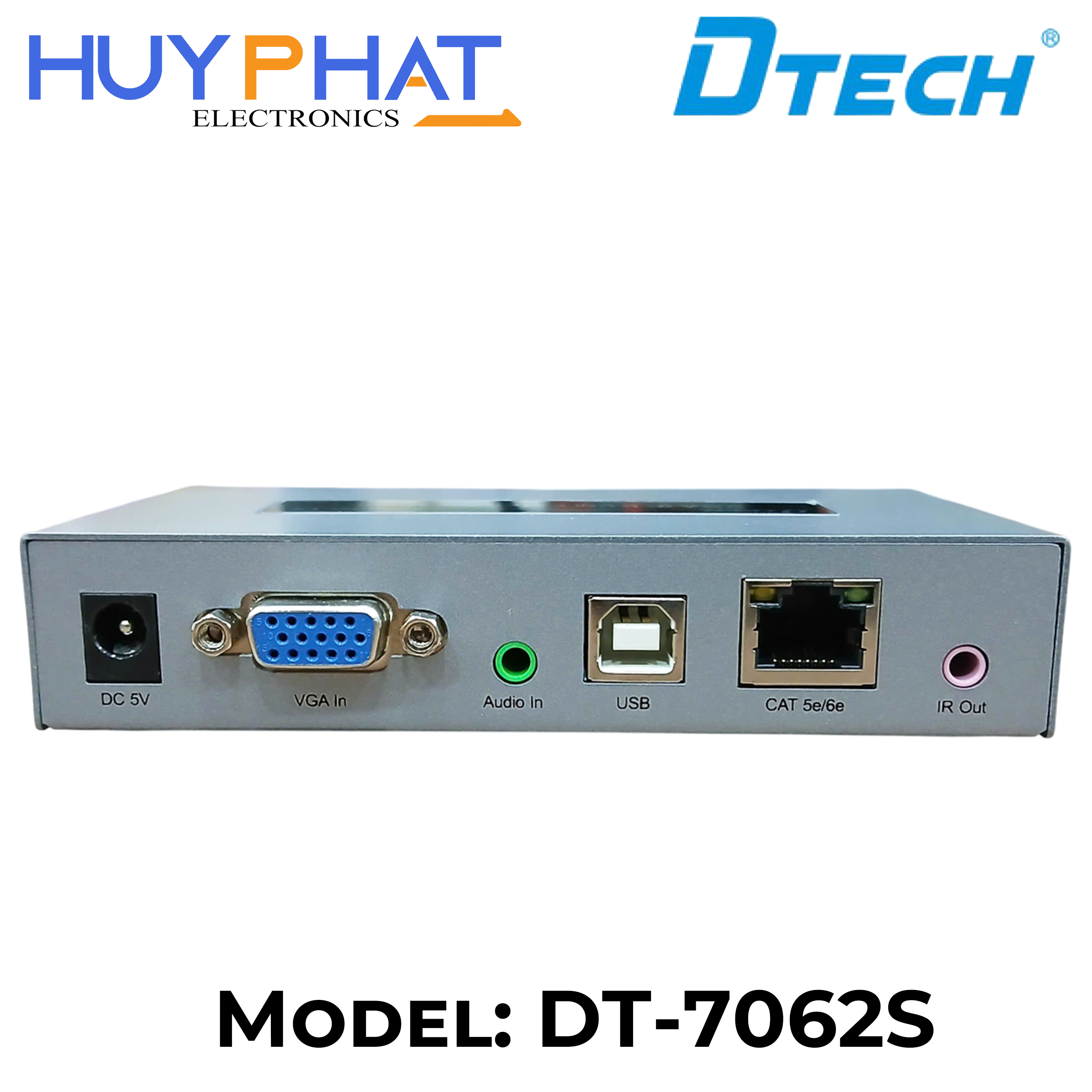 Hộp nối dài VGA + USB IN KVM + AUDIO -> LAN 150m DTECH DT-7062S