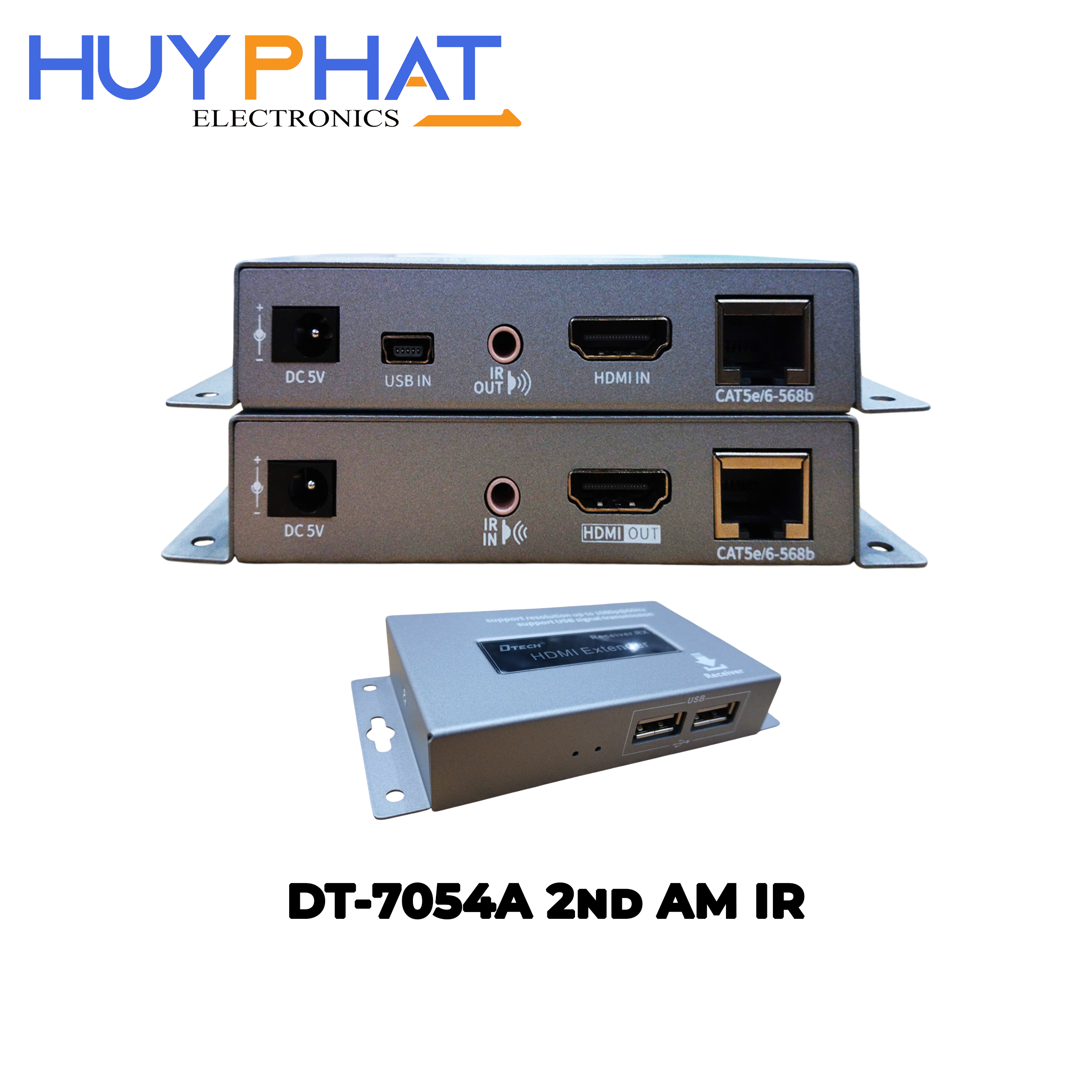 Hộp nối dài HDMI 150m->Lan+USB mini DTECH DT-7054A 2nd AM IR