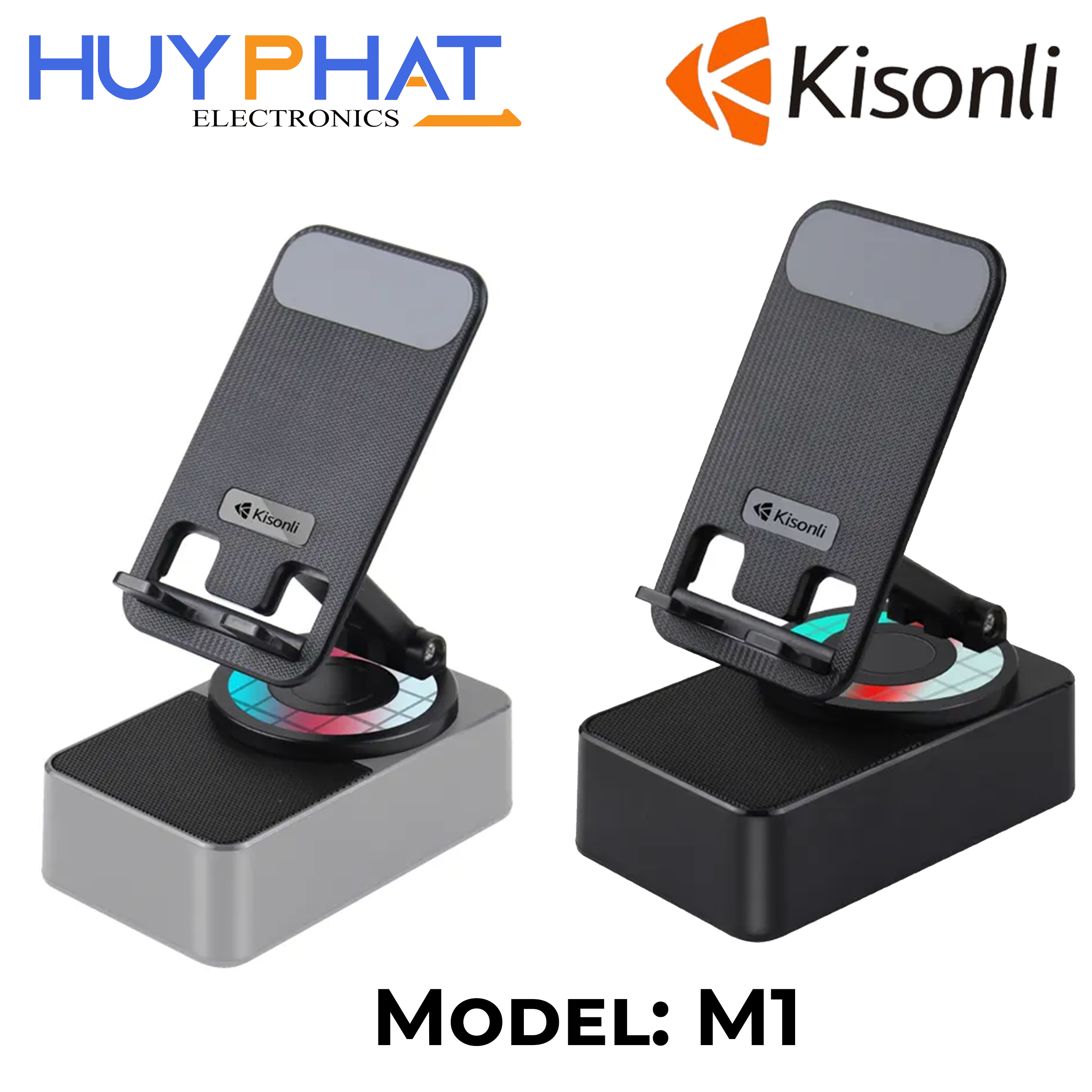 Loa BT+USB+Type-C 5W*1+Gía đỡ điện thoại Black M1 PLUS KISONLI