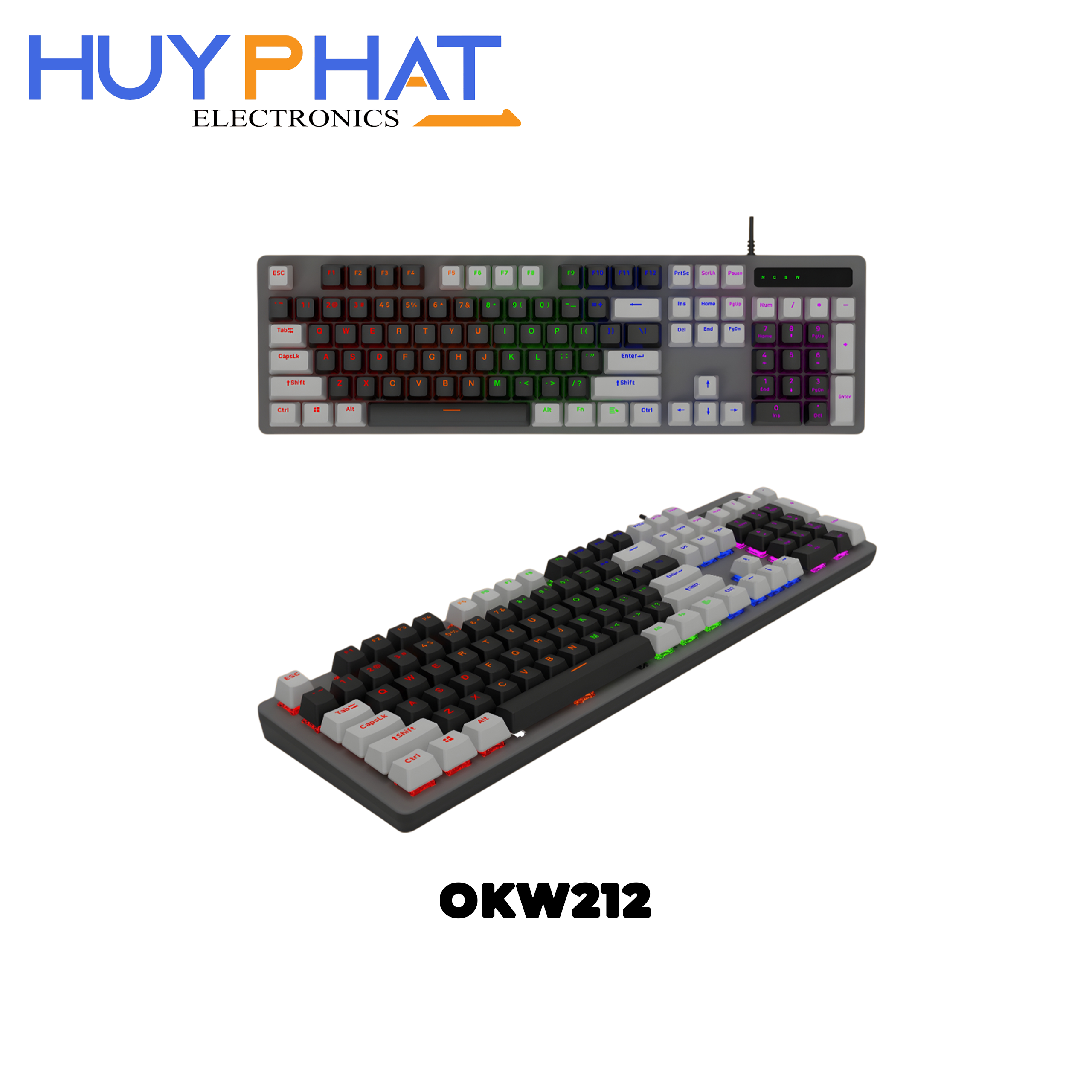 Bàn phím USB LED Blue Switch Black Grey ACER OKW212