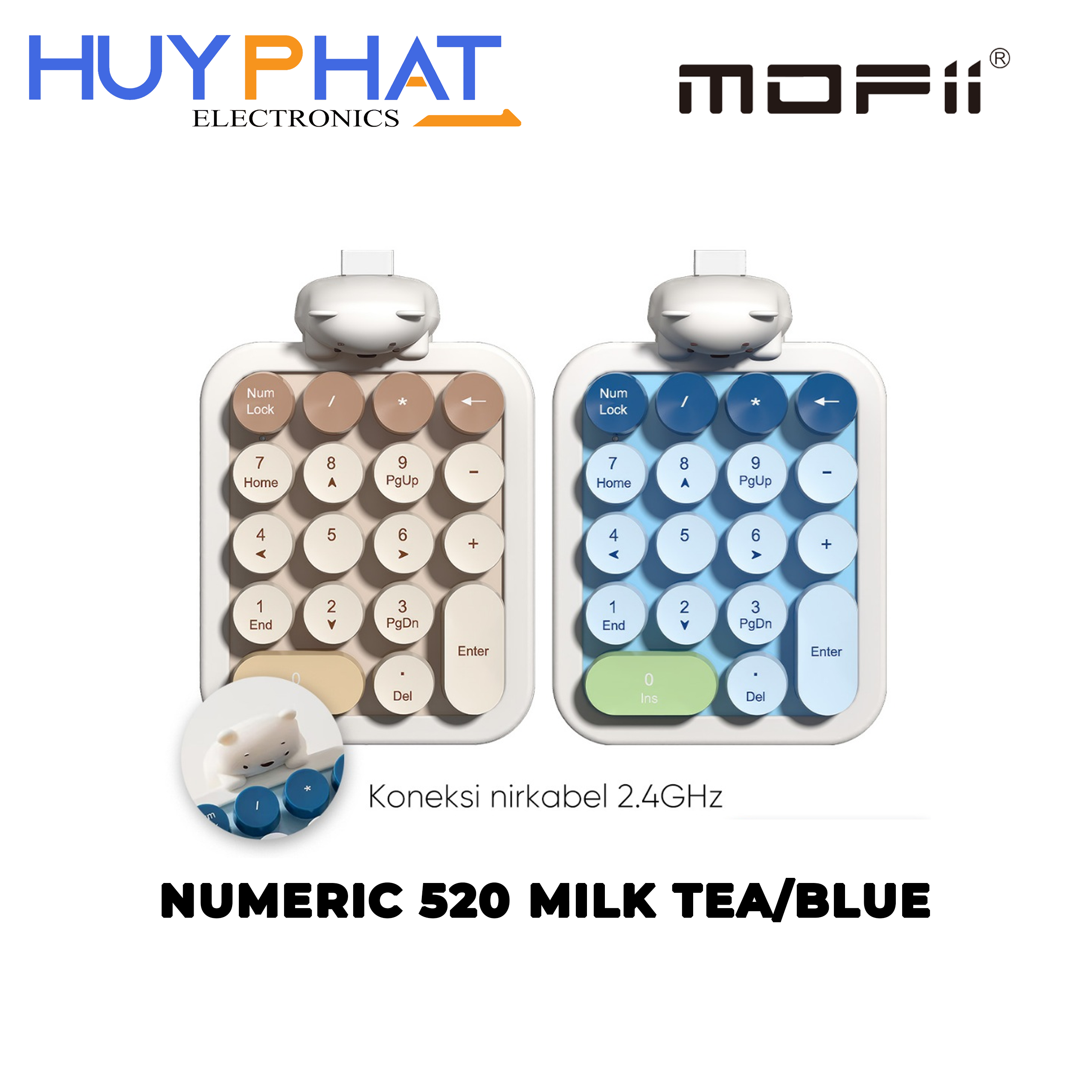 Bàn phím số không dây 2.4G 2 màu MOFII 520