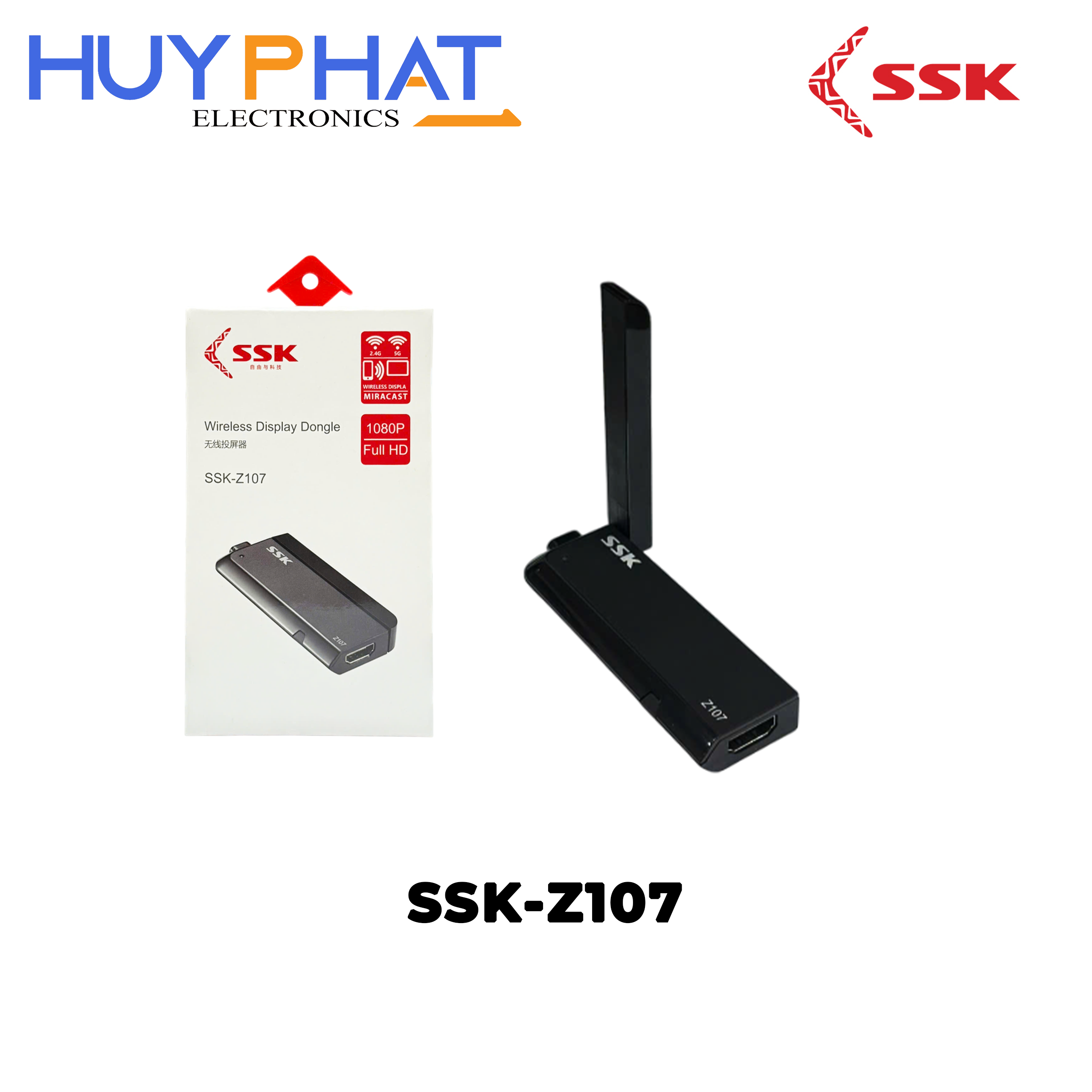 Bộ thu HDMI không dây băng tần kép 2.4G/5G SSK SSK-Z107