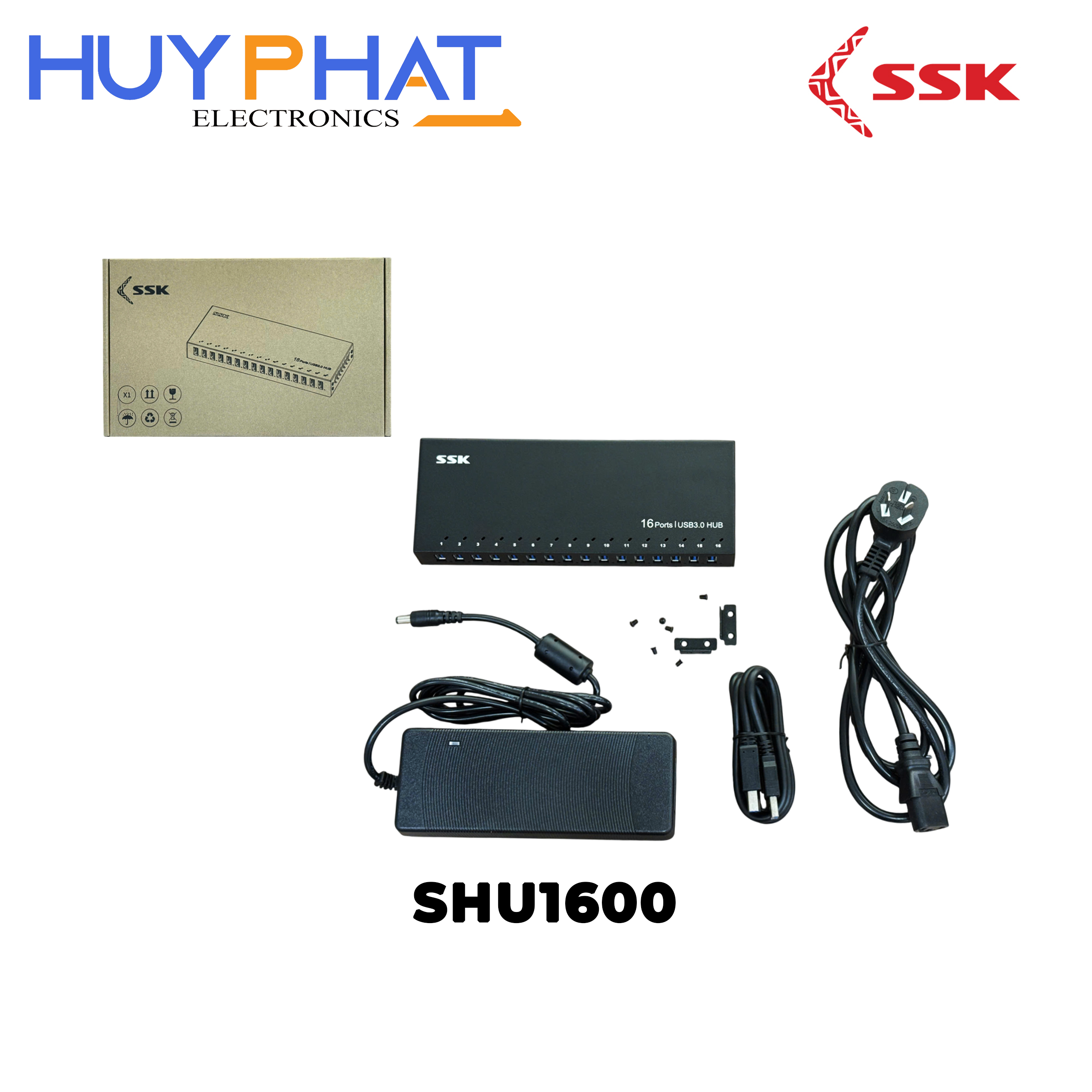 Hub chia 16 cổng USB3.0 SSK SHU1600