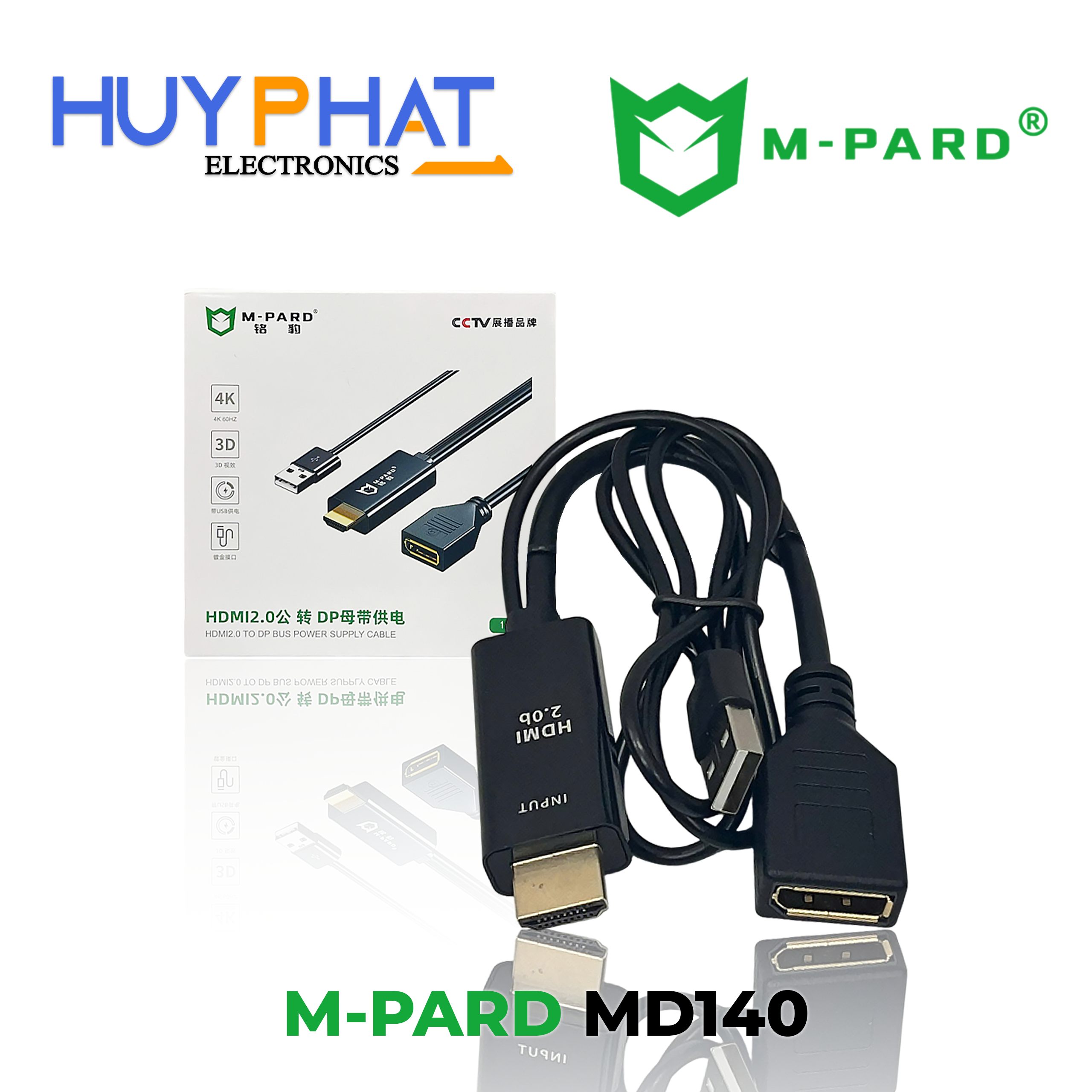 Cáp HDMI2.0 -> DP + USB dài 0.15m M-PARD MD140