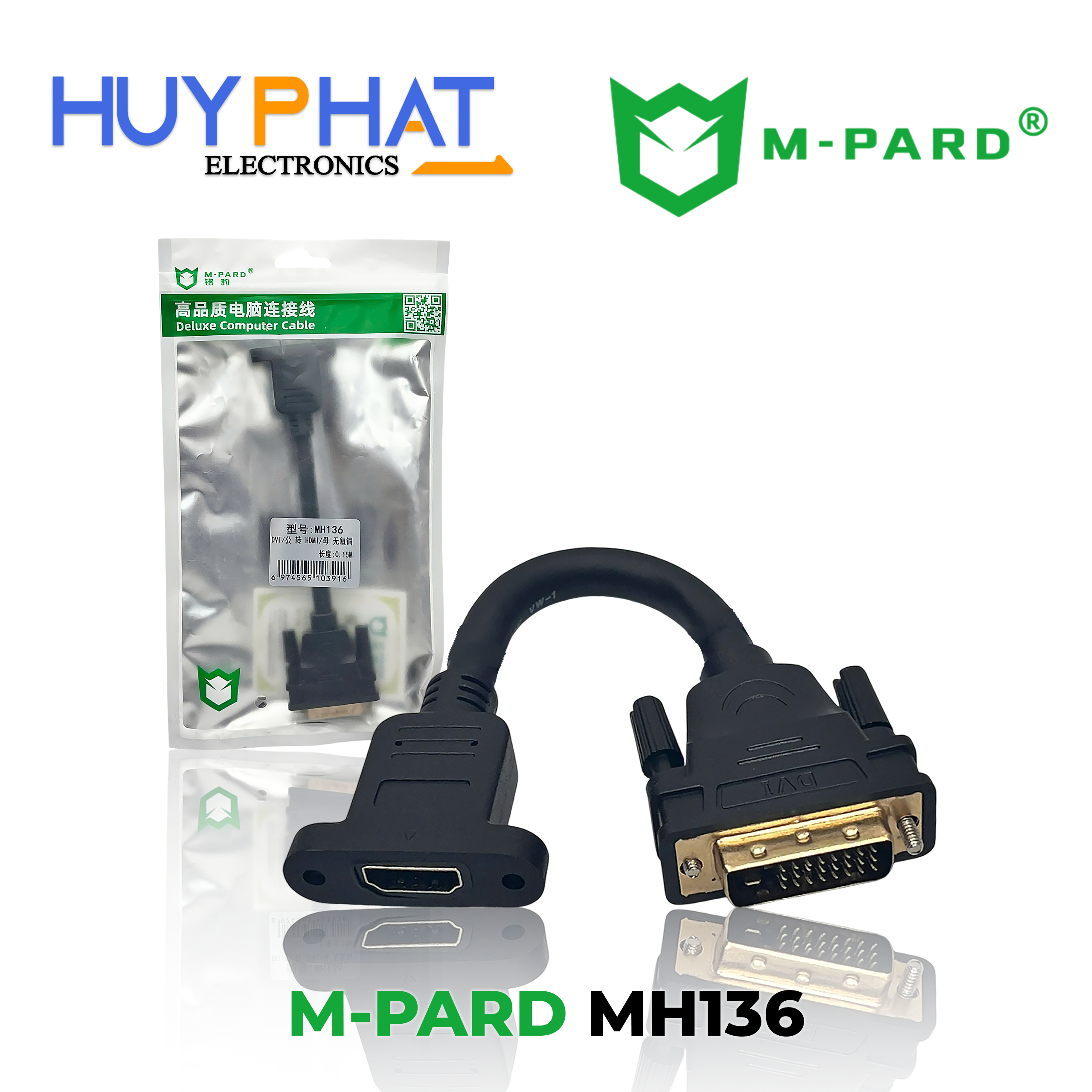 Cáp DVI 24-1 -> HDMI dài 0.15m M-PARD MH136