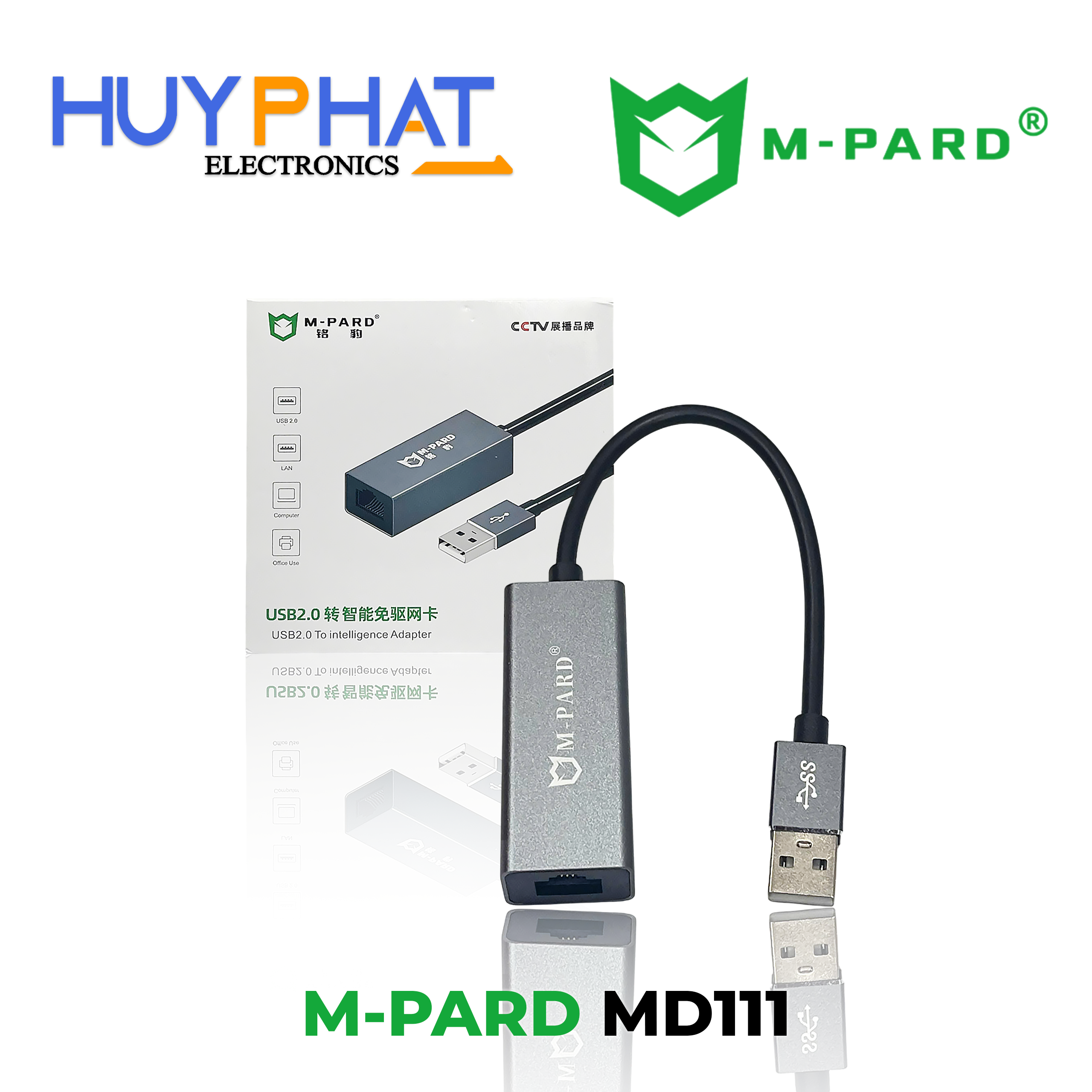 Cáp USB2.0 -> LAN dài 0.2m M-PARD MD111