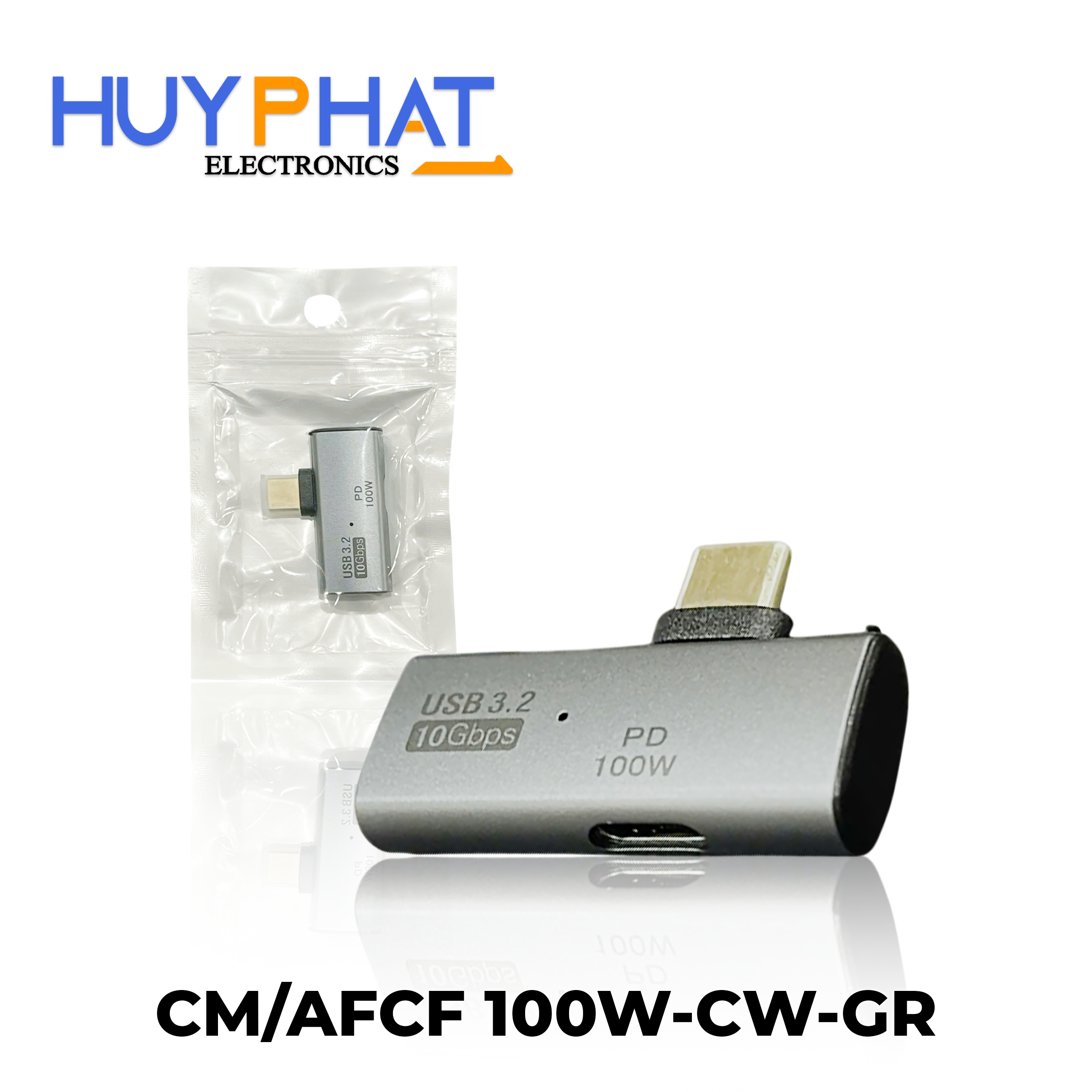 Đầu đổi Type-C ->USB3.2 + PD100W CM/AFCF 100W-CW-GR