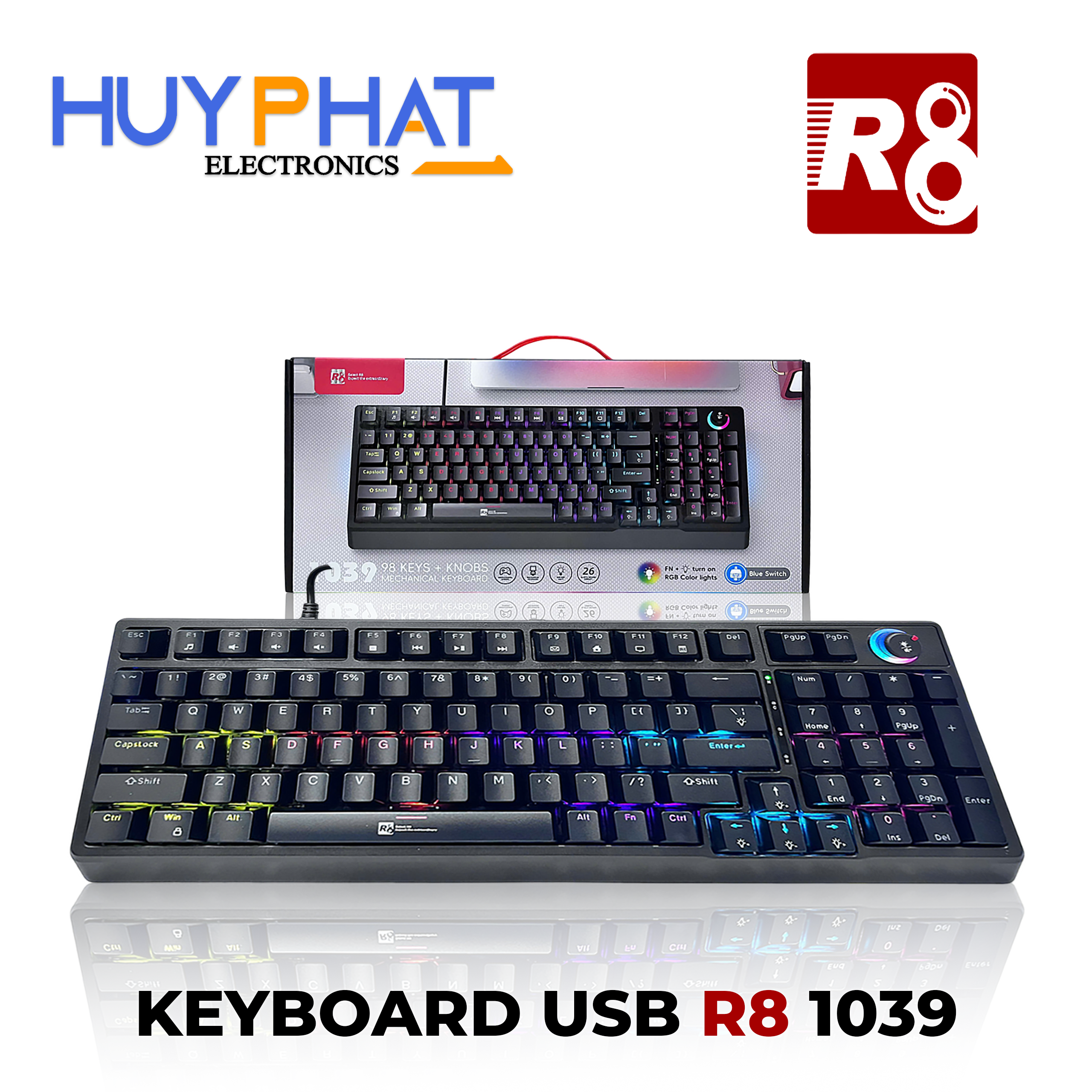 Bàn phím có dây USB Led R8 1039