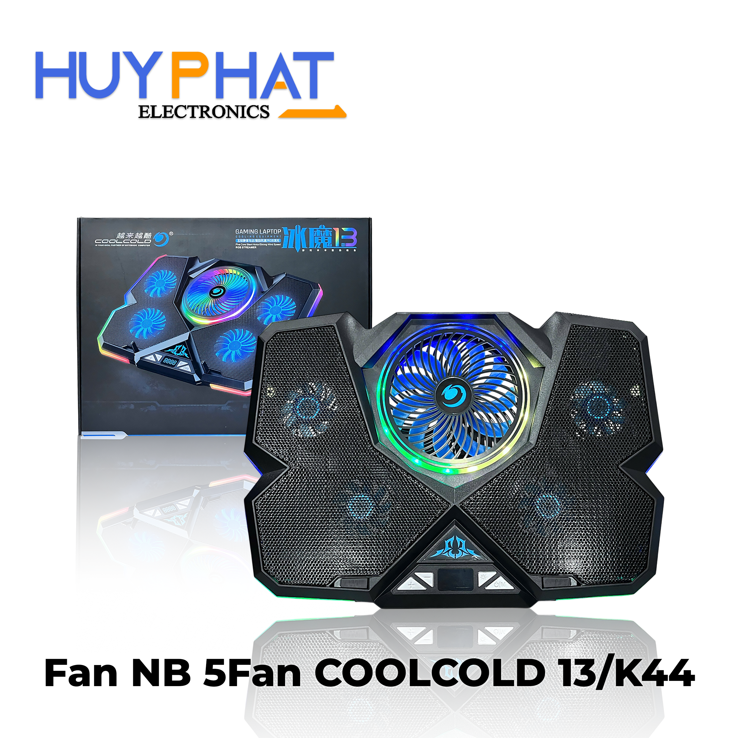 Fan NB 17inch 5Fan RGB màu đen COOLCOLD 13/K44