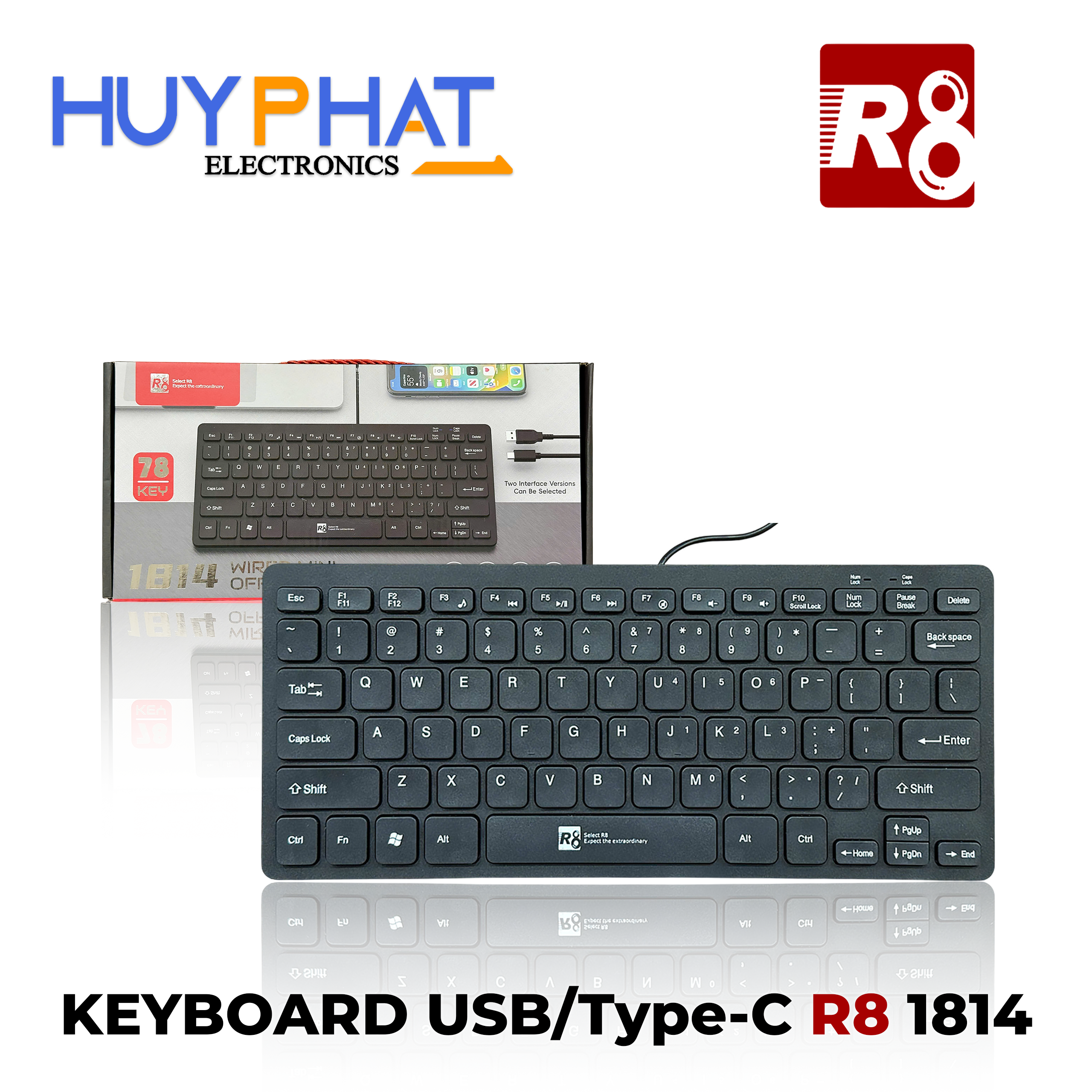 Bàn phím có dây USB/Type-C R8 1814