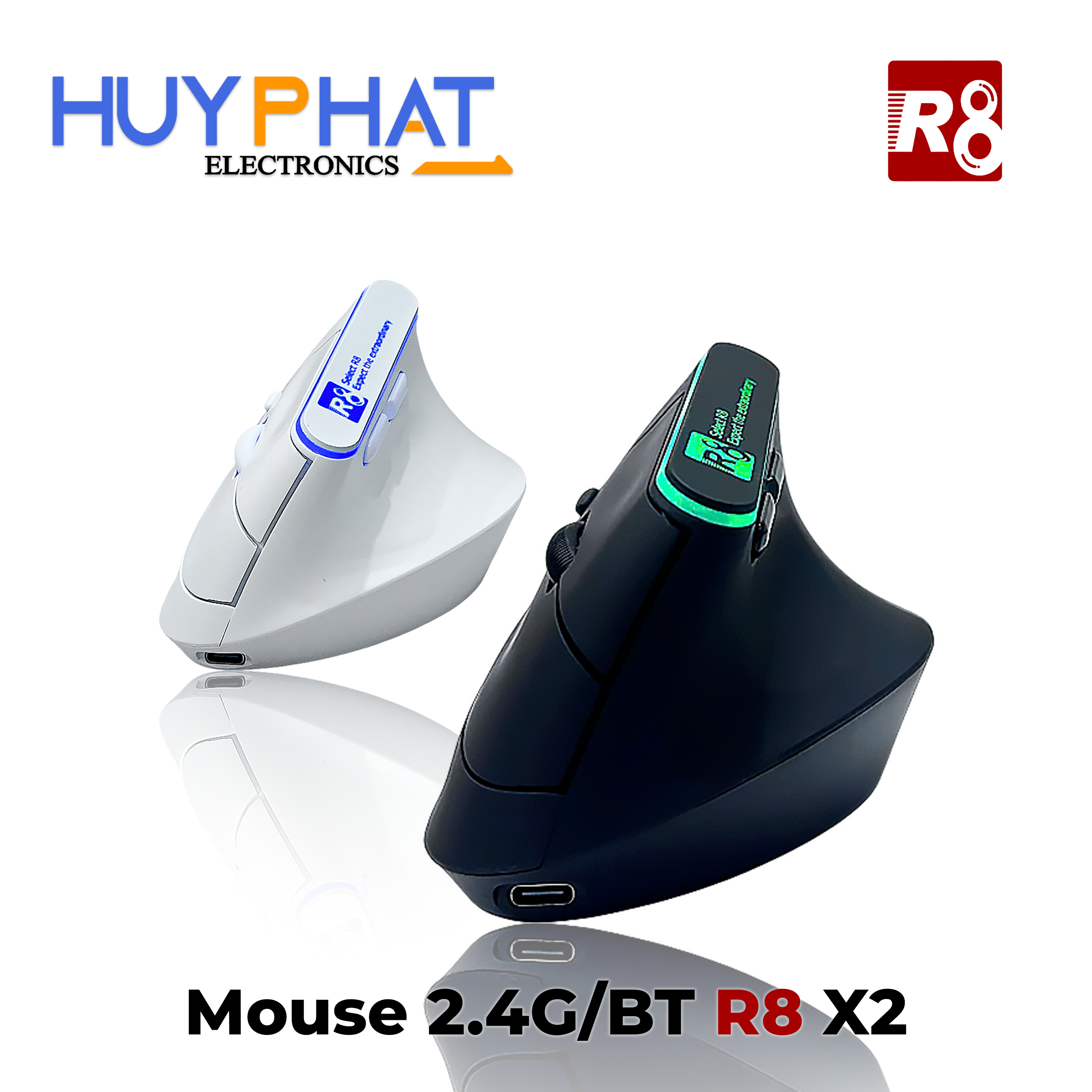 Chuột máy tính 2 chế độ 2.4G/Bluetooth R8 X2