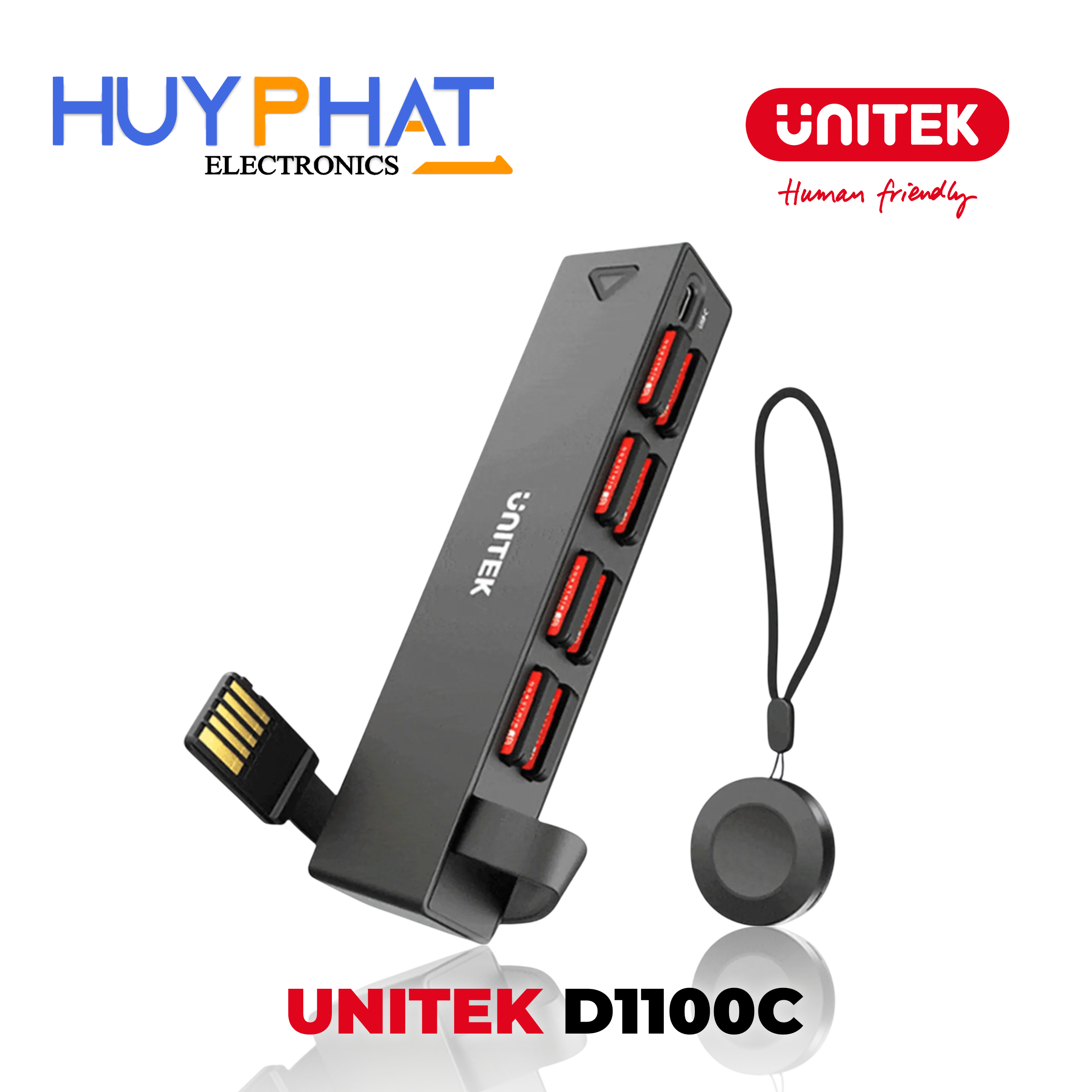Đầu đọc thẻ game cho Nintendo Switch (1 ra 8 khe) kèm remote không dây UNITEK D1100C
