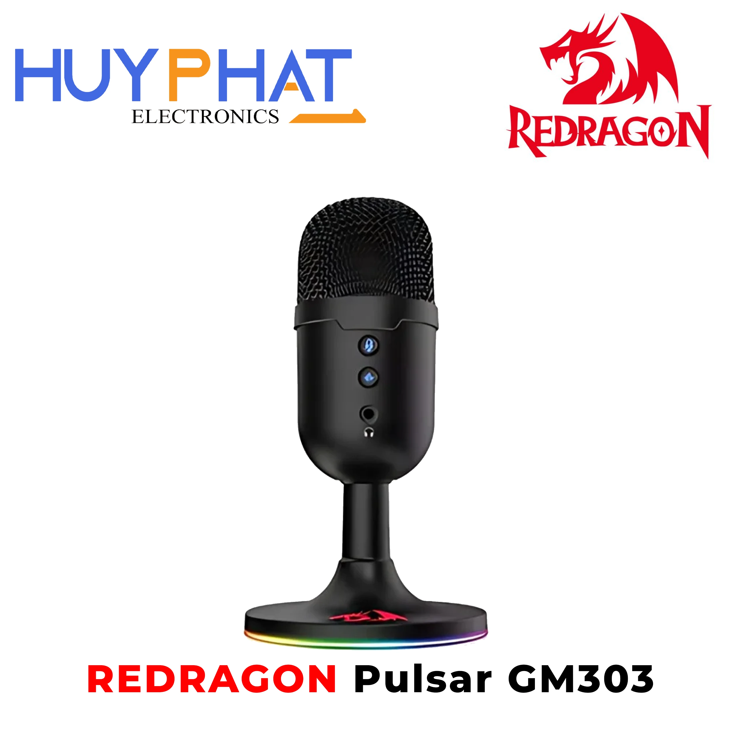 Micro thu âm gaming RGB đa hướng REDRAGON GM303 PULSAR