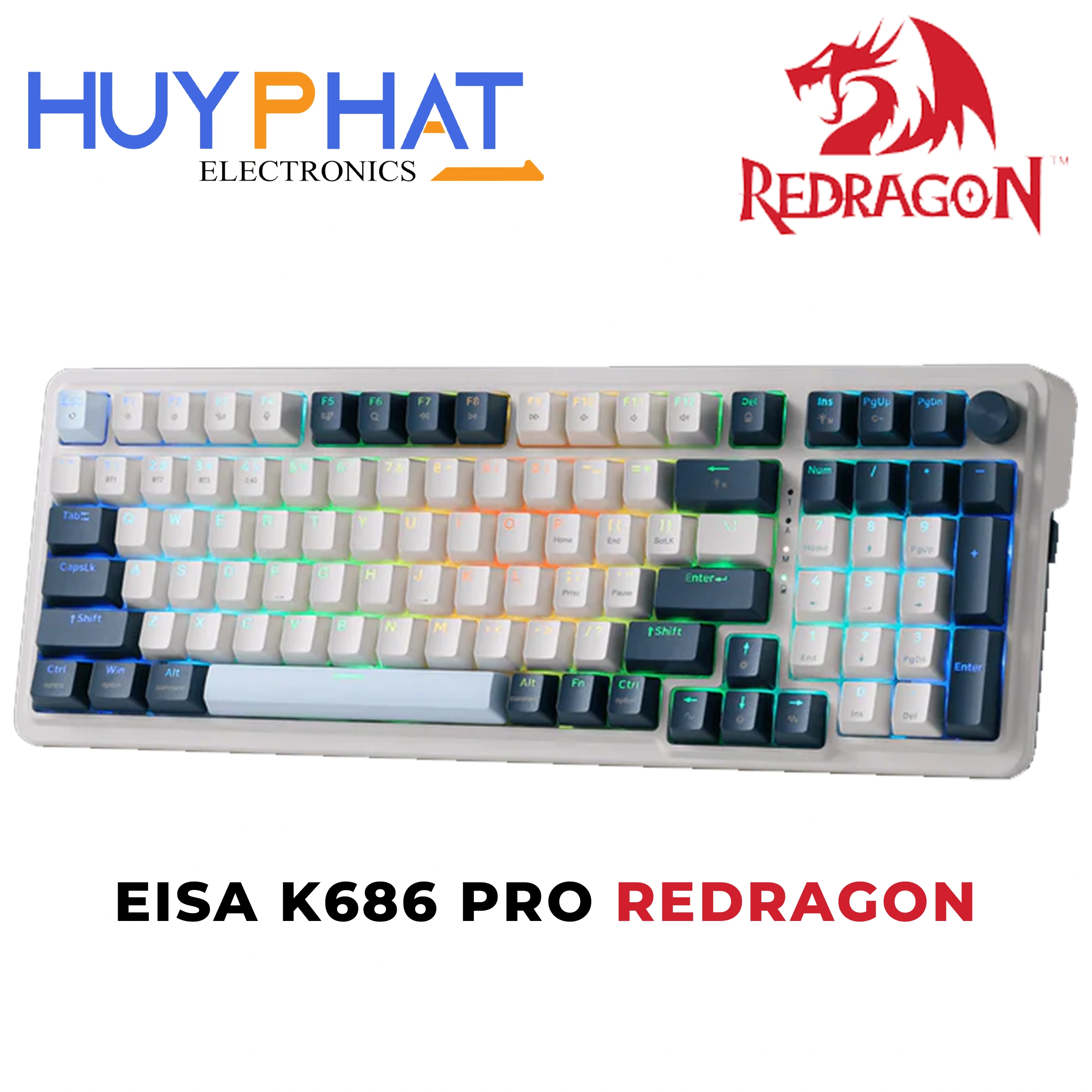 Bàn phím cơ gaming 3 chế độ REDRAGON EISA K686 PRO