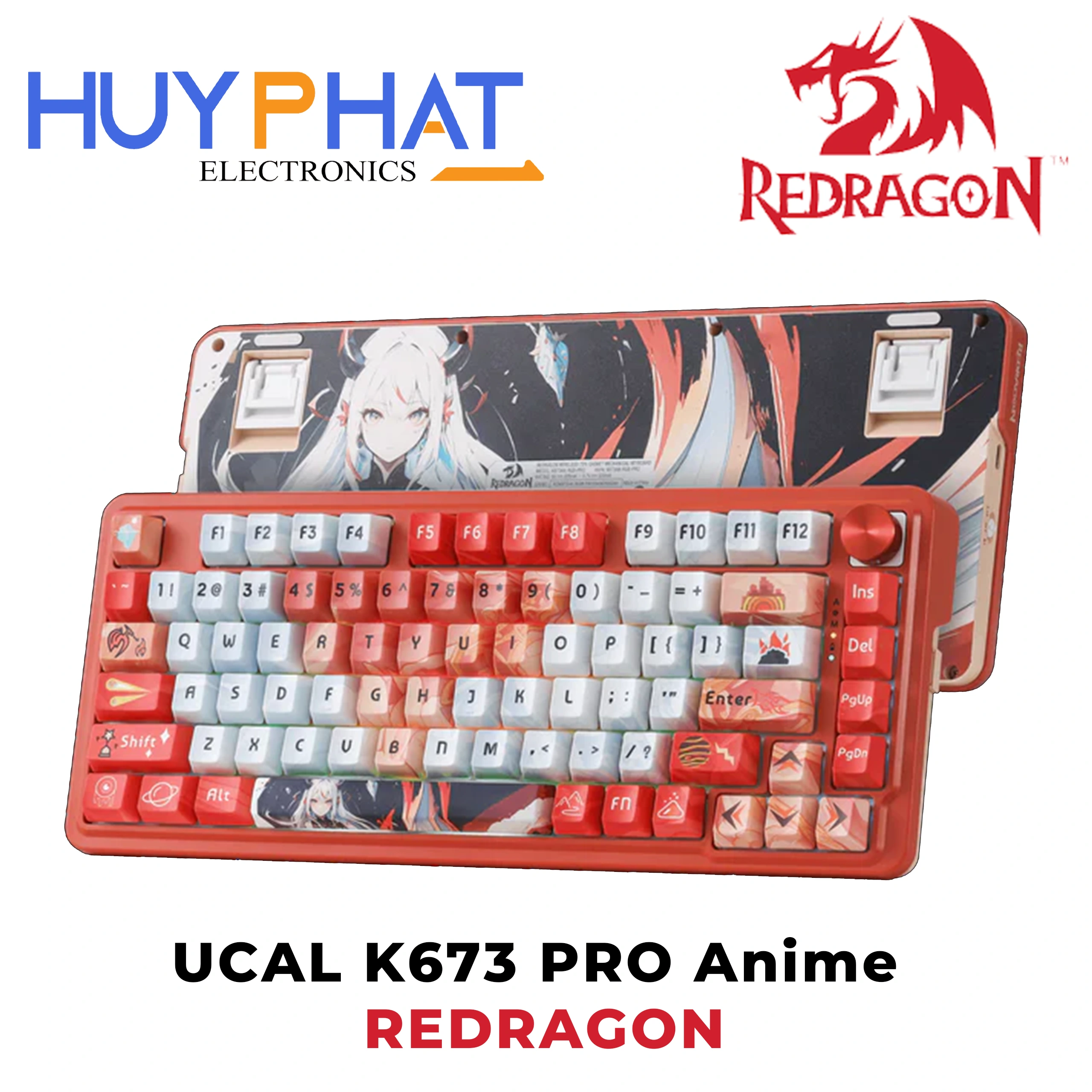 Bàn phím cơ gaming 3 chế độ REDRAGON UCAL K673 PRO Anime