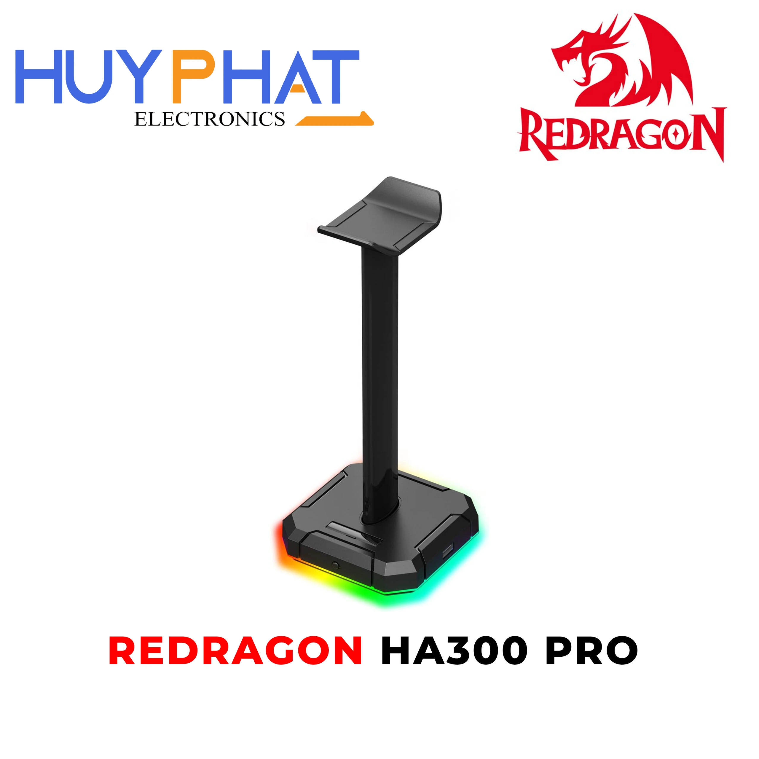 Giá đỡ tai nghe với hub chia 4 cổng USB 2.0 REDRAGON HA300 Scepter Pro