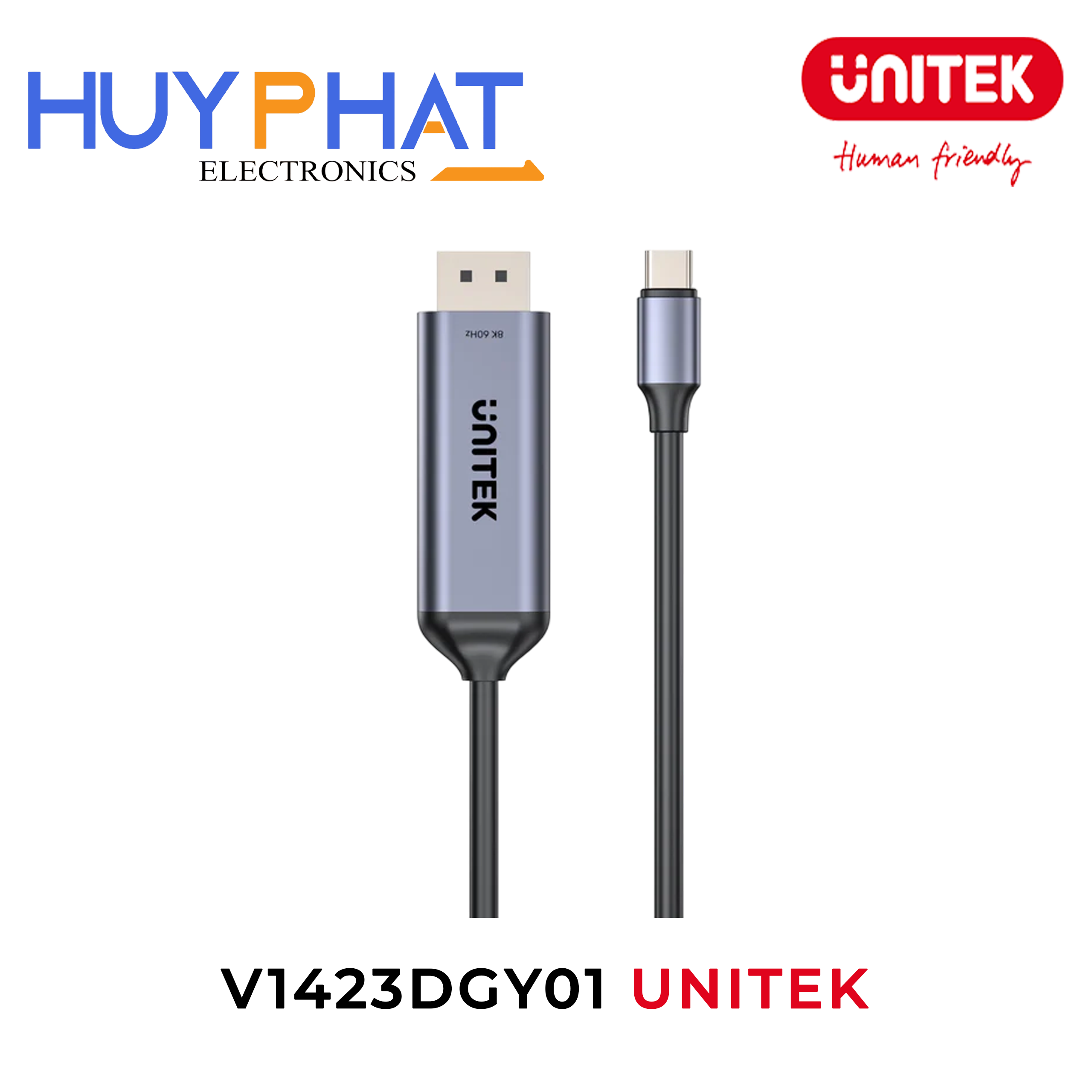 Cáp hai chiều Type-C ->DisplayPort 8K UNITEK V1423DGY01