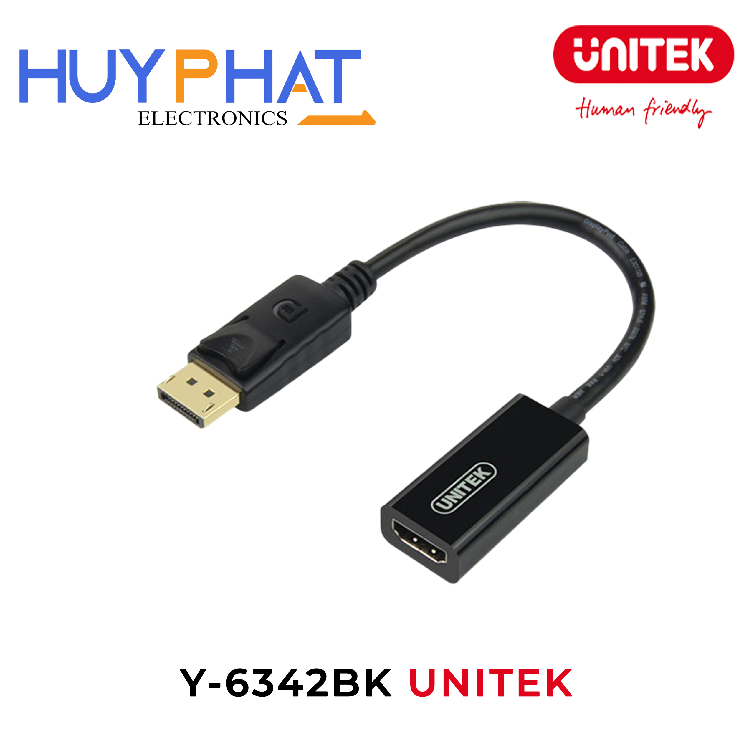 dây cáp Displayport -> HDMI 15cm UNITEK Y-6342BK