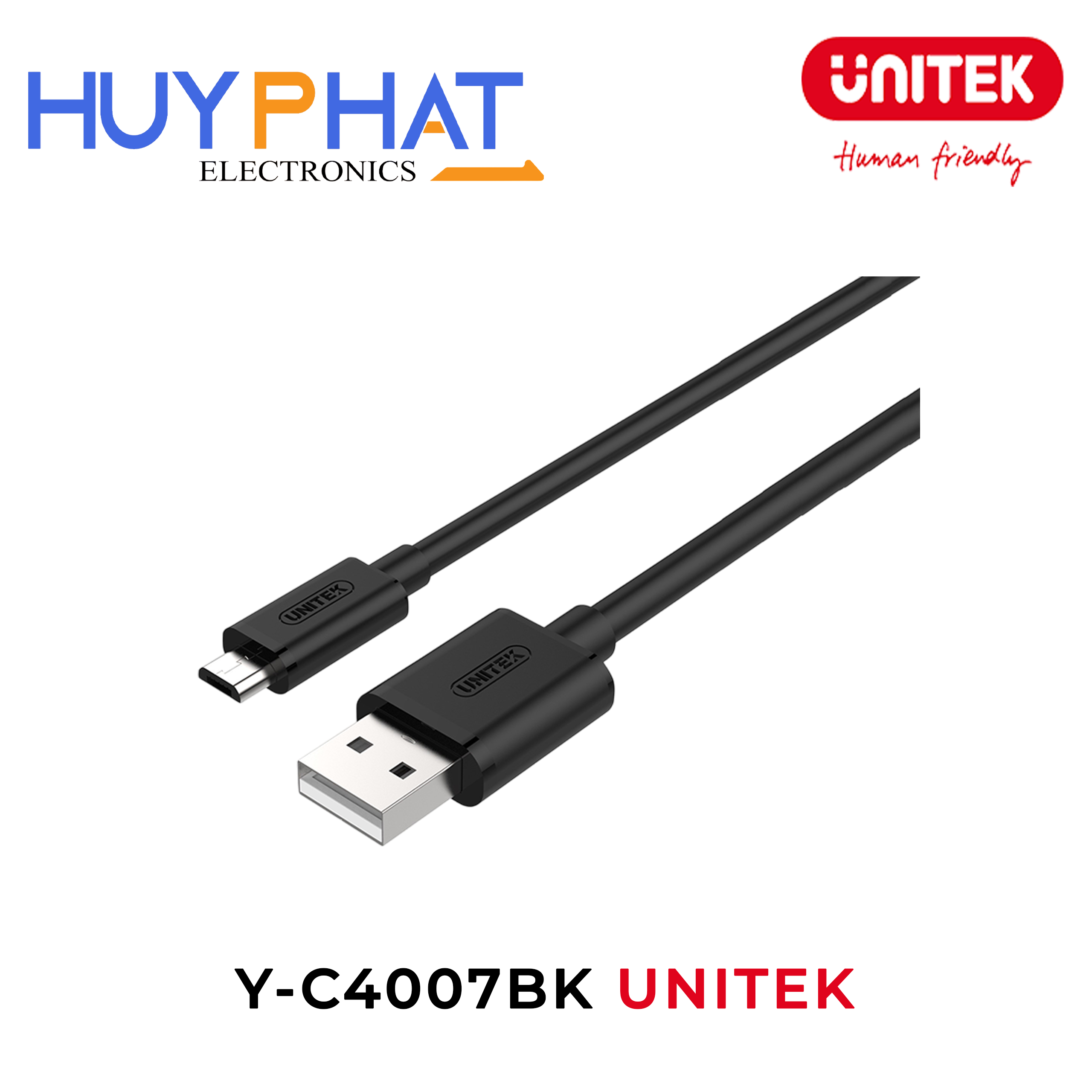 Cáp USB 2.0 -> Micro USB UNITEK Y-C4007BK
