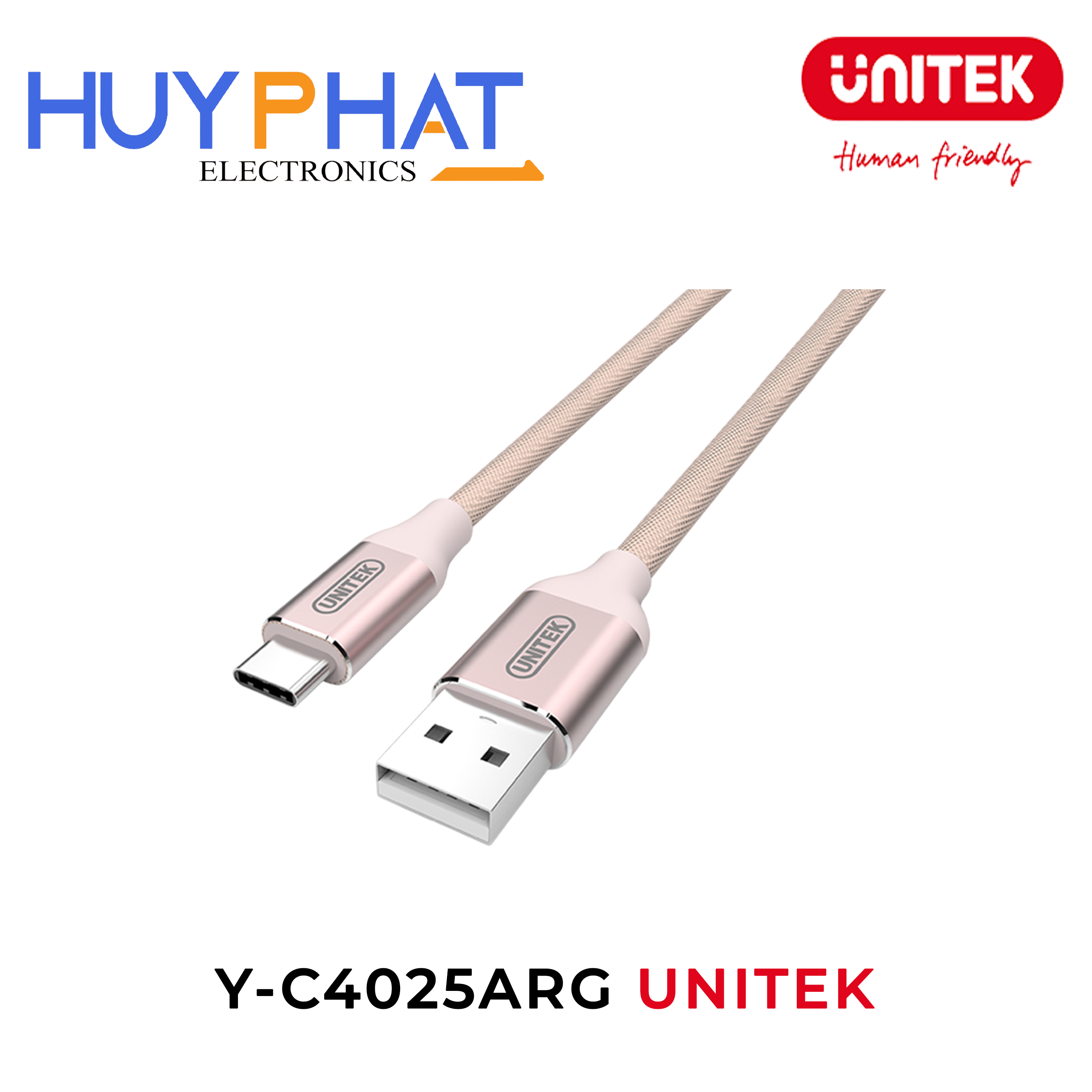 Cáp USB 2.0 -> Type-C UNITEK Y-C4025ARG