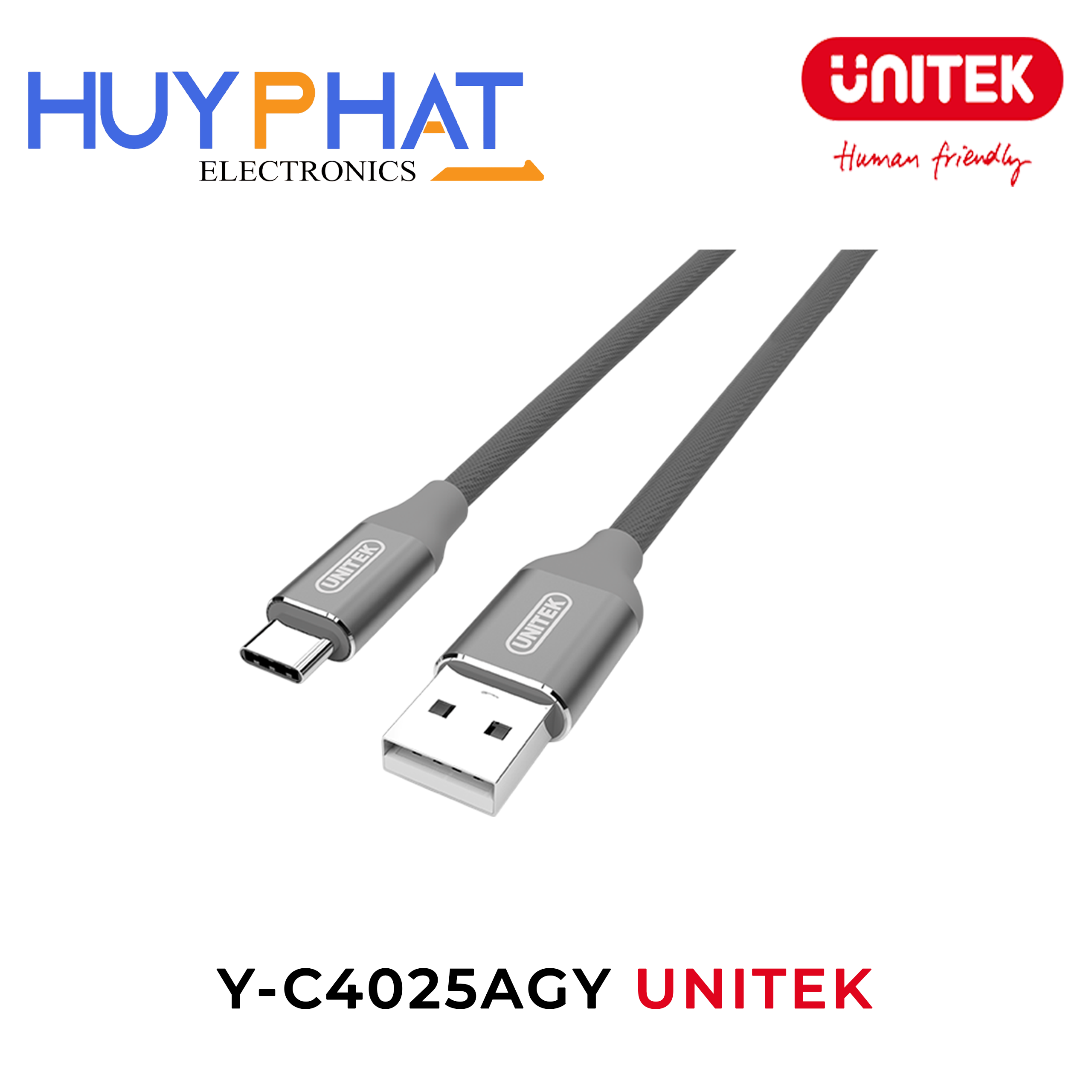 Cáp USB 2.0 -> Type-C UNITEK Y-C4025AGY