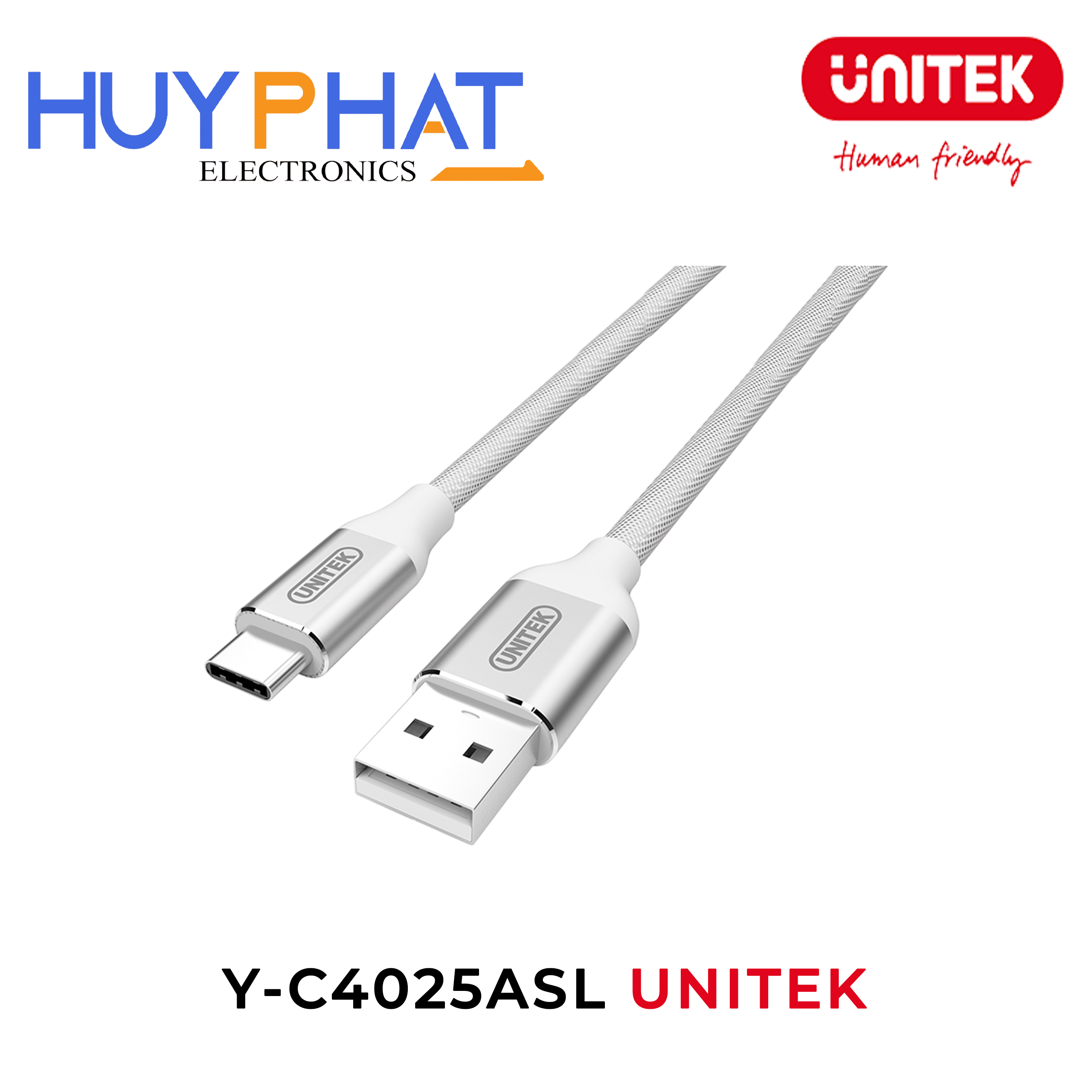 Cáp USB 2.0 -> Type-C UNITEK Y-C4025ASL