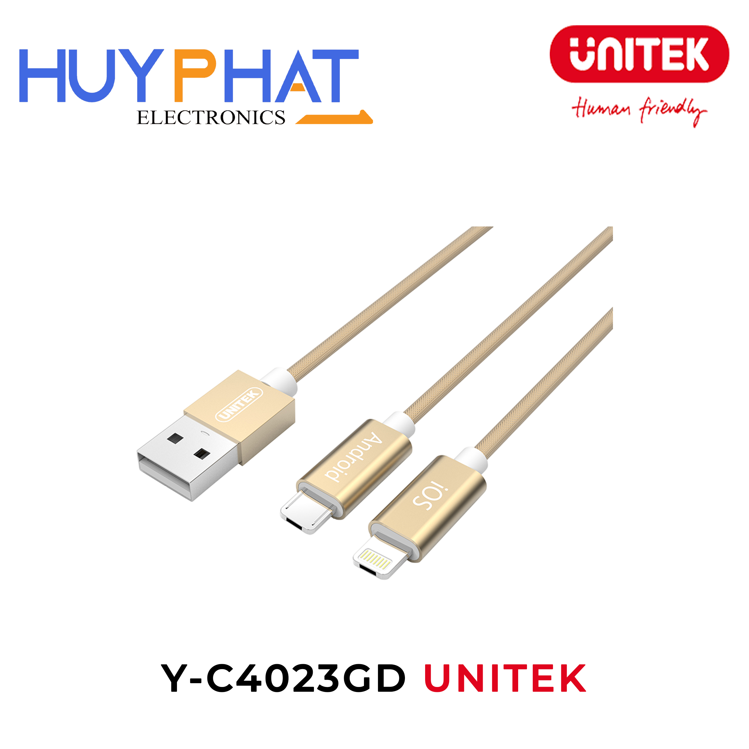 Cáp USB 2.0 -> Lightning + Micro USB UNITEK Y-C4023GD