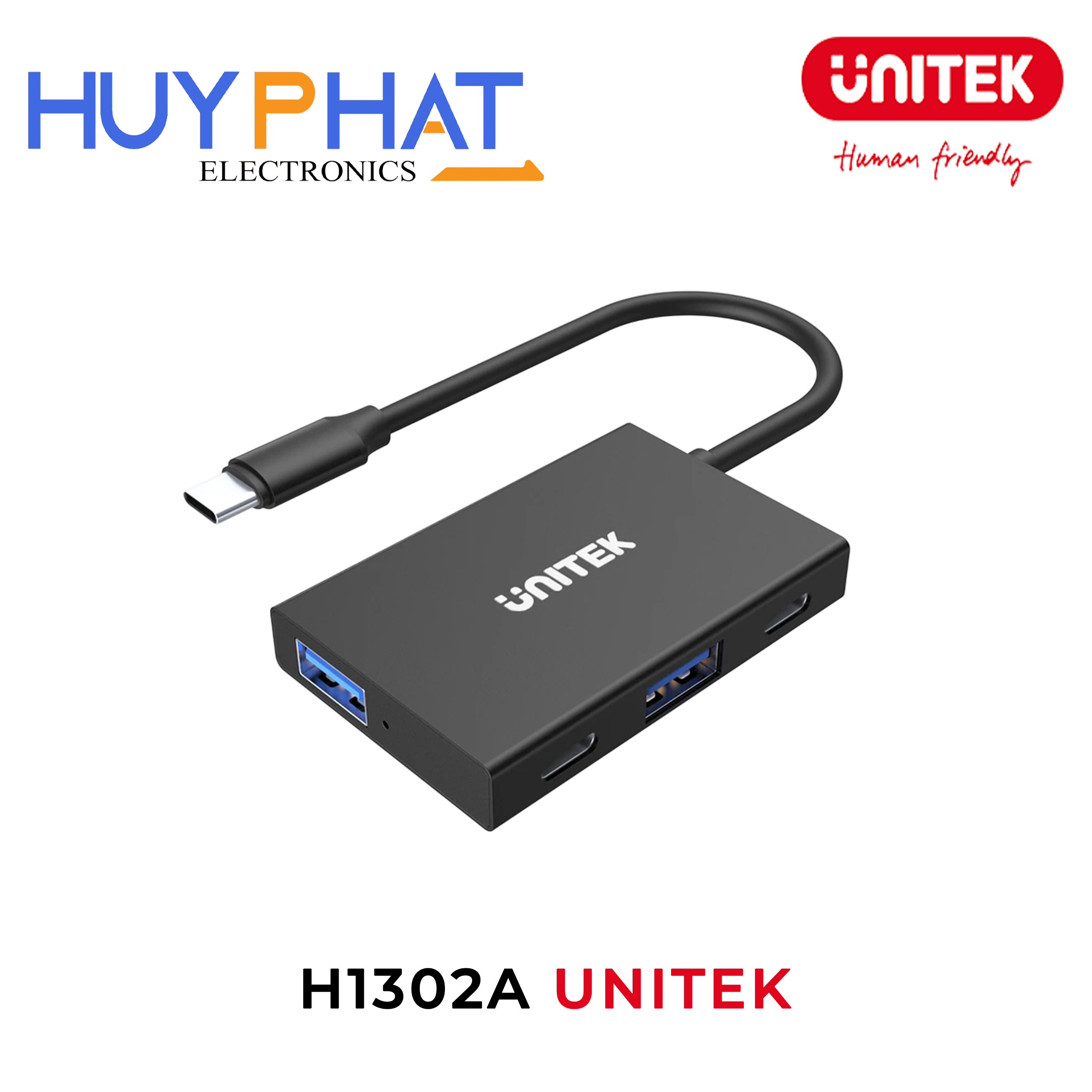 Hub chia 2 trong 1 Type-C -> USB3.0 + Type-C UNITEK H1302A