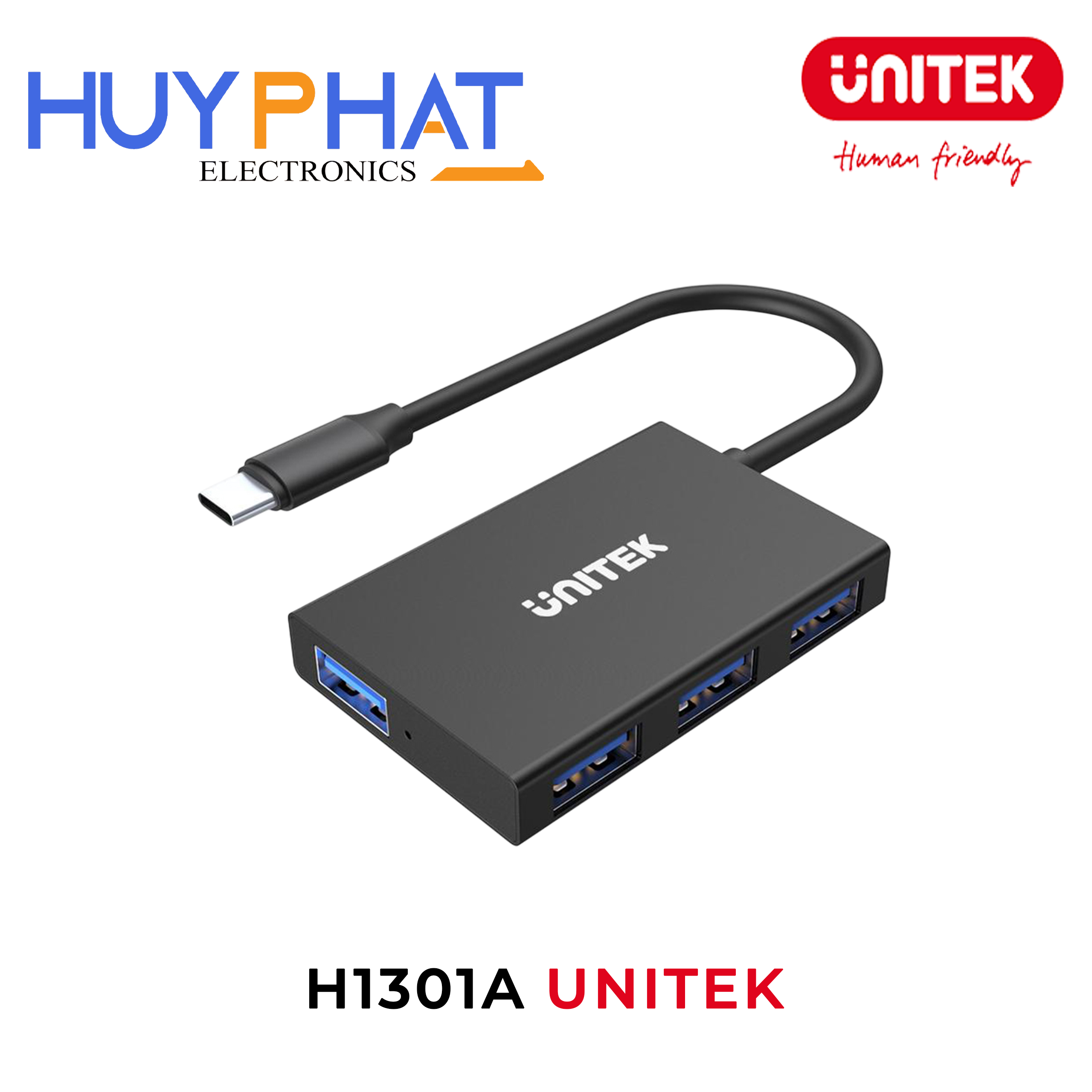 Hub chia 4 cổng TYPE-C -> USB3.0 UNITEK H1301A
