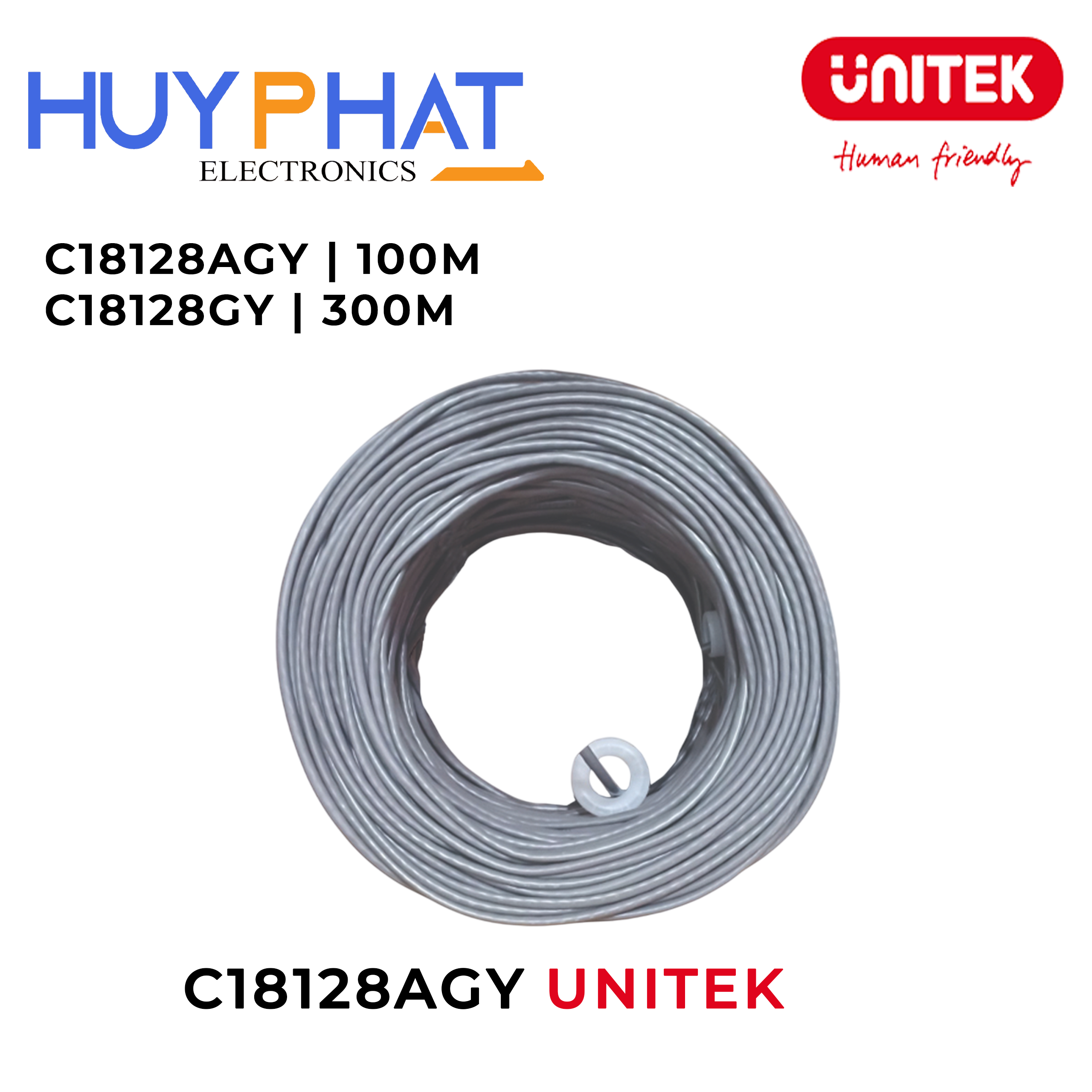 Cáp cuộn UTP CAT5 0.43BC dài tới 305M UNITEK C18128AGY