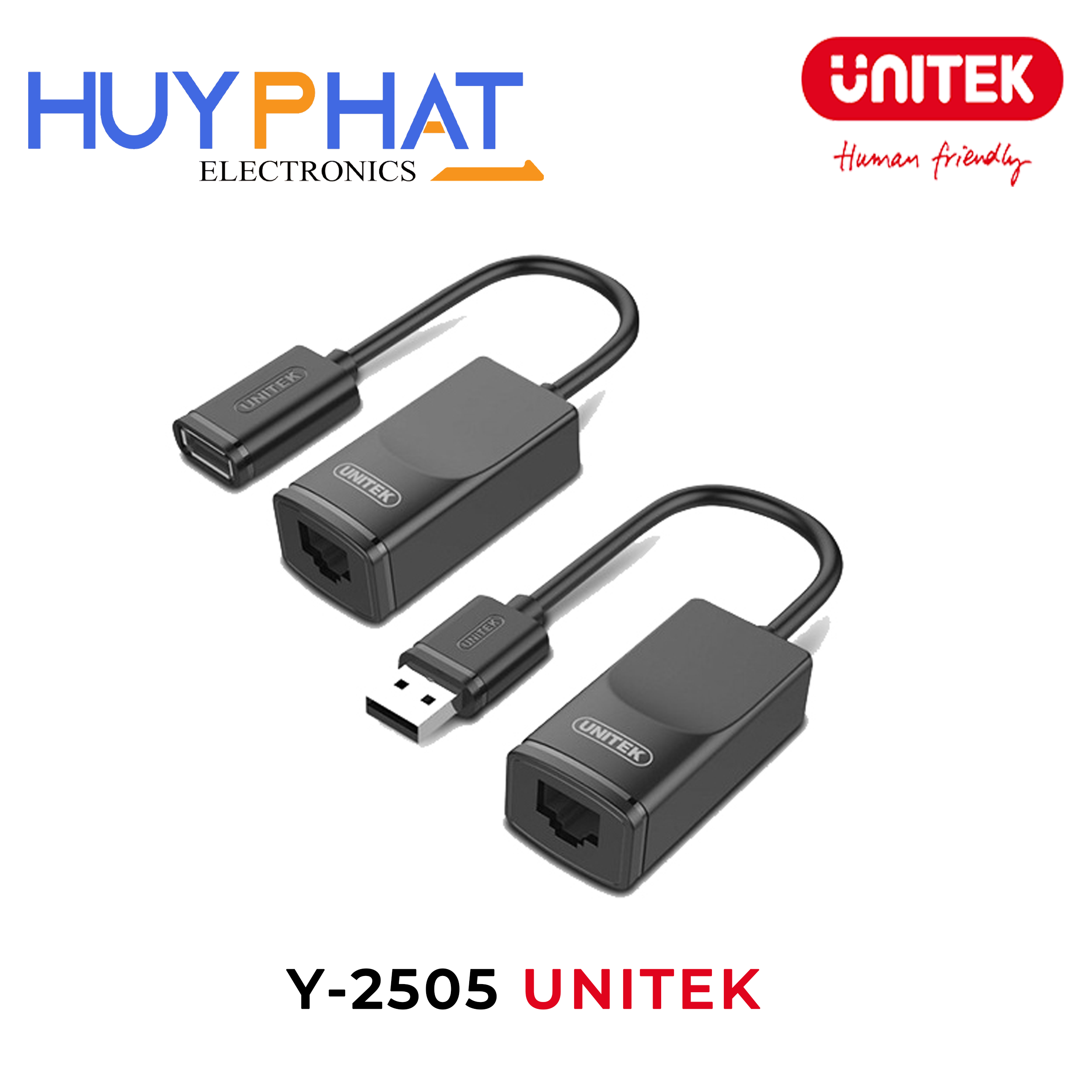 Bộ mở rộng USB khếch đại tín lên đến 60M qua LAN UNITEK Y-2505