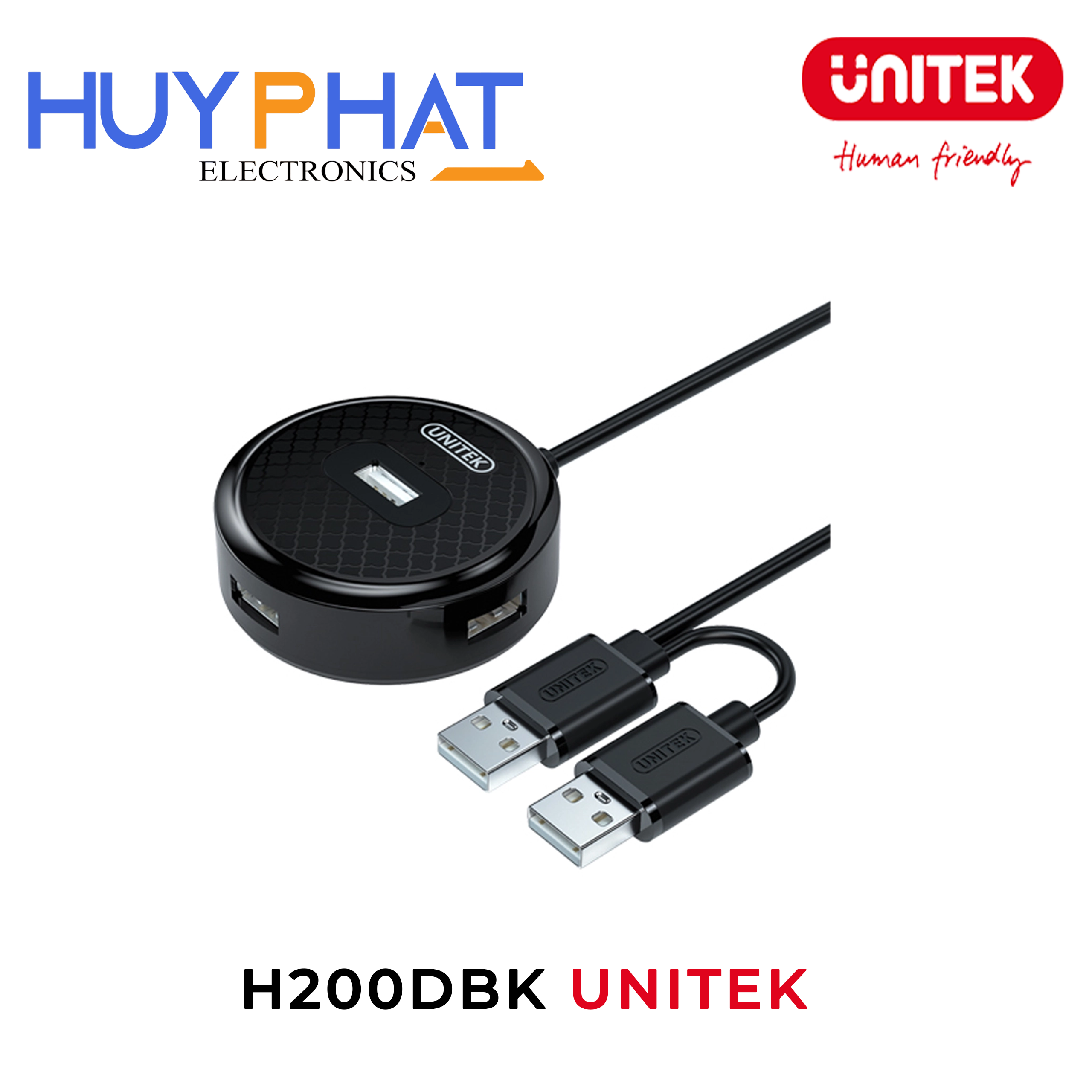 Hub chia 4 cổng USB 2.0 đen/trắng UNITEK H200DBK/H200DWH