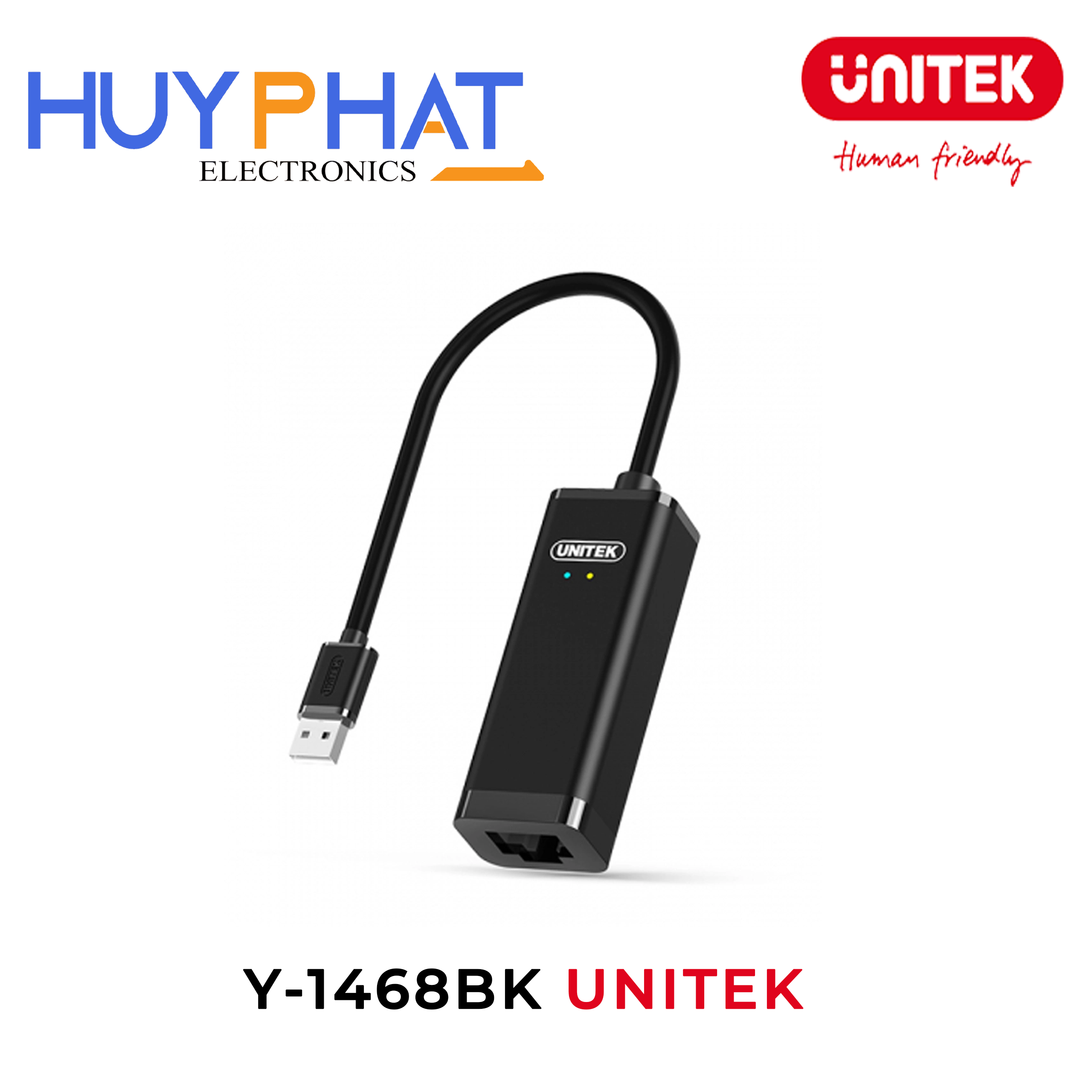 Cáp chuyển đổi USB->LAN UNITEK Y-1468BK