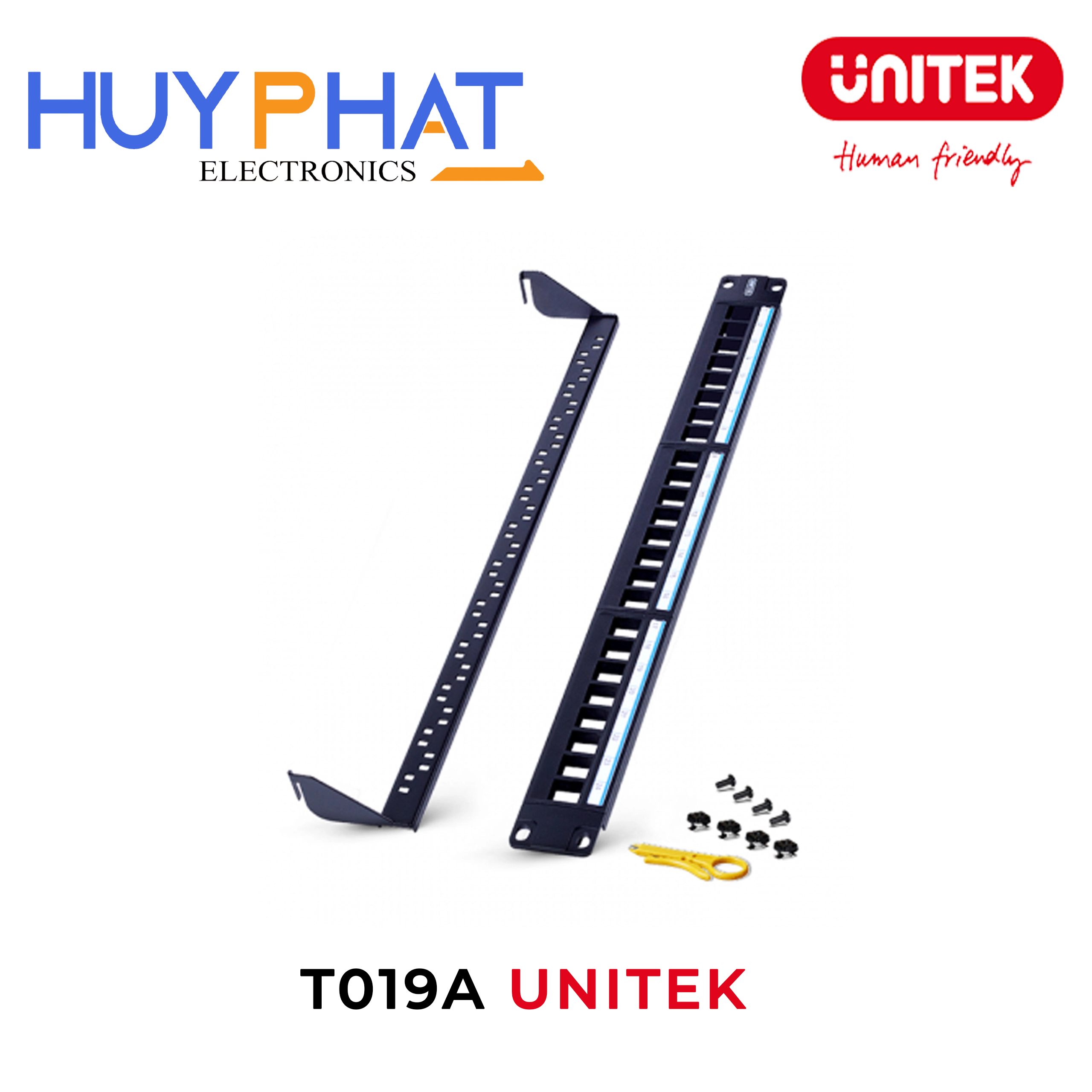 Patch panel điện thoại 24 cổng UNITEK T019A