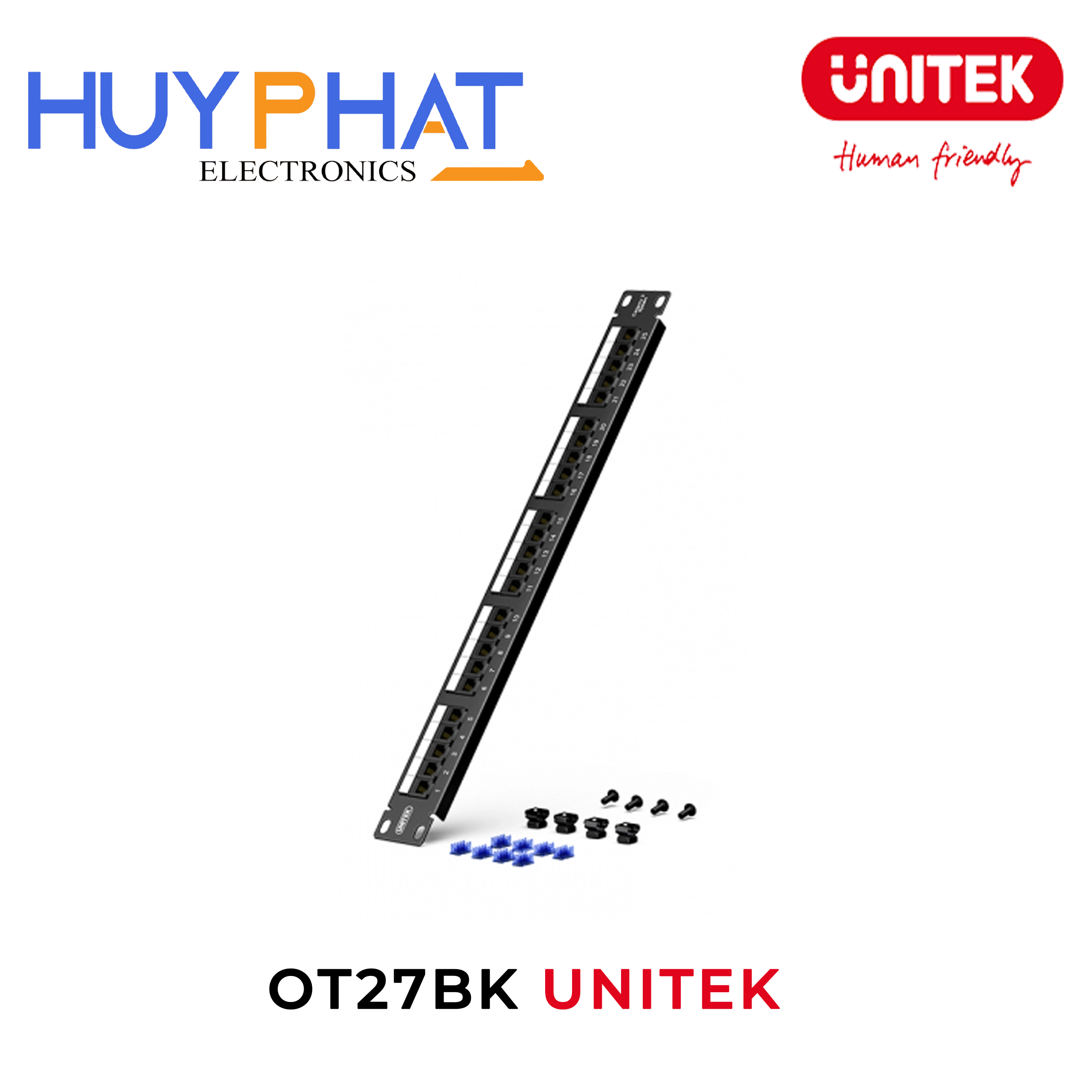 Patch panel điện thoại 25 cổng UNITEK OT27BK
