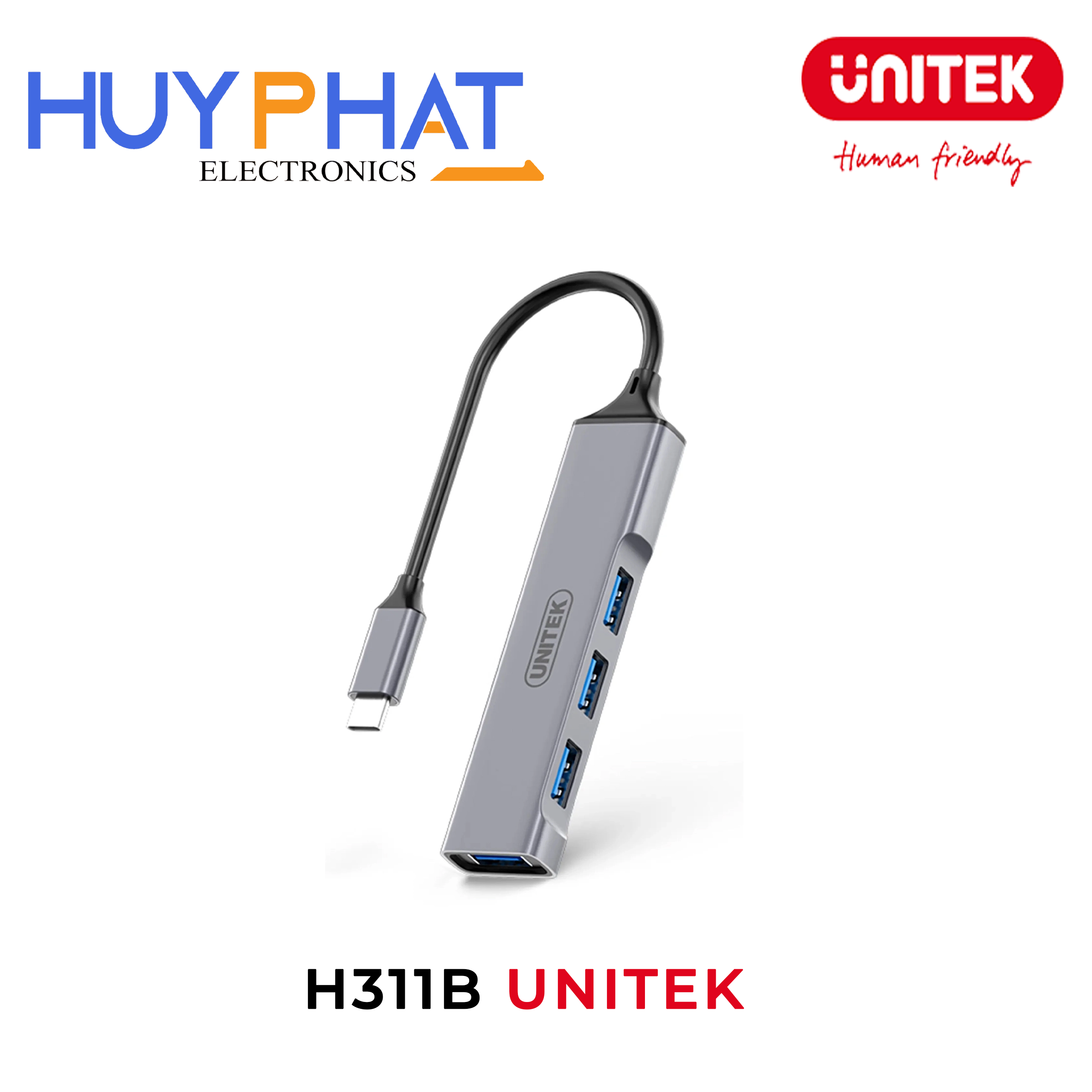Hub chia 4 cổng Type-C ->USB 3.0 UNITEK H311B