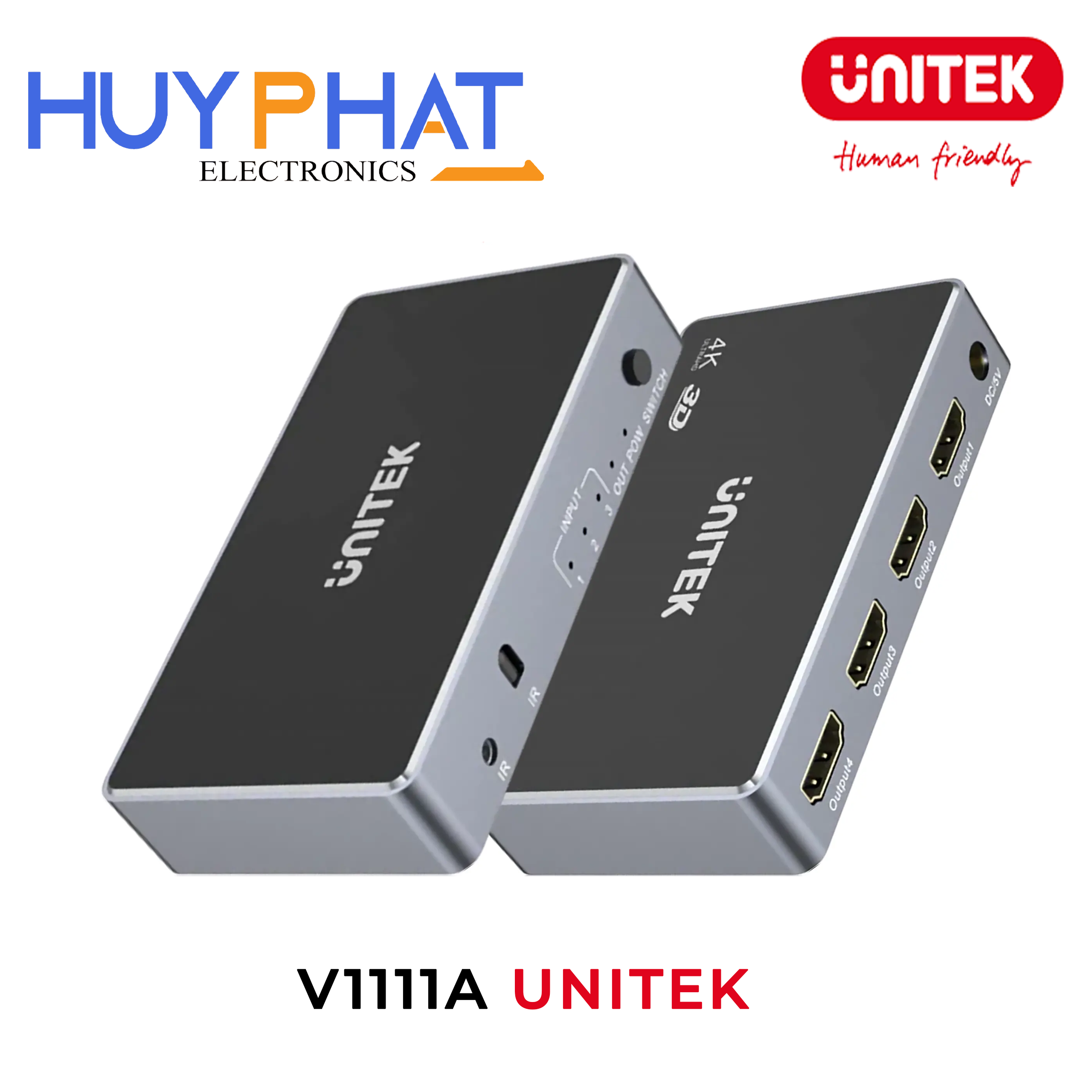 Bộ chuyển mạch 3 cổng KVM HDMI 4K@30Hz UNITEK V1111A